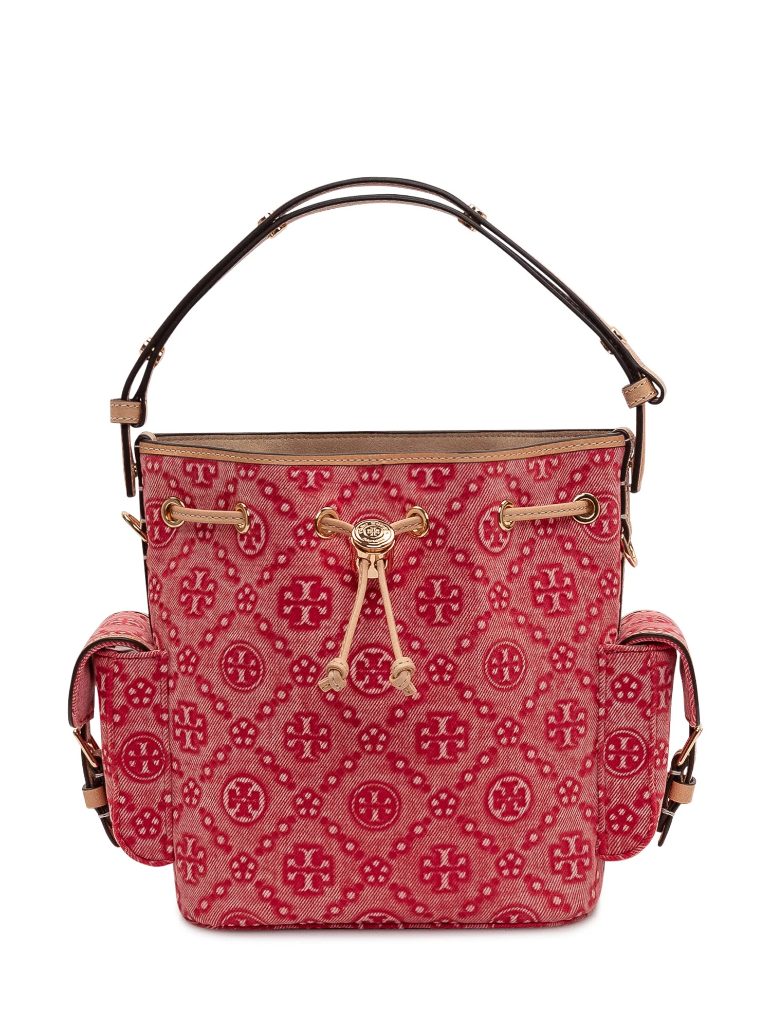 Tory Burch Mini Monogram Drawstring Bag with Pocket