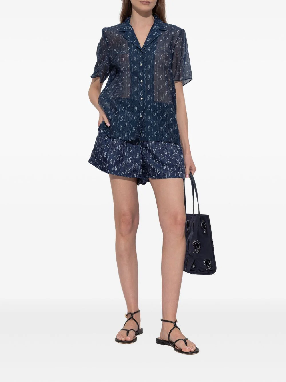 TORY BURCH Printed Cotton and Silk-blend Shirt - Image 2
