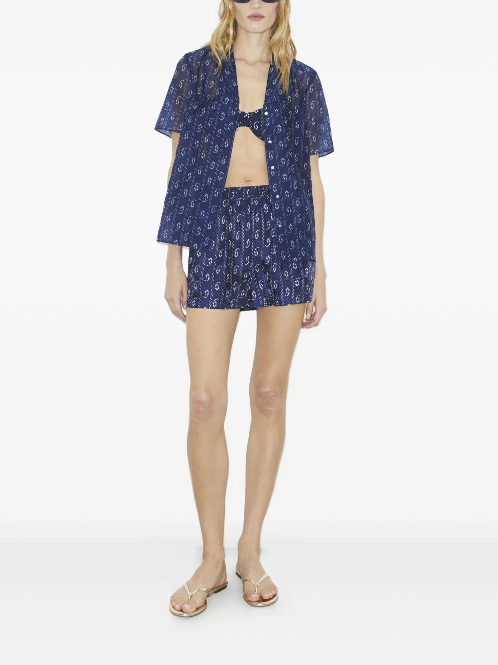 TORY BURCH Printed Silk Blend Shorts - Image 3