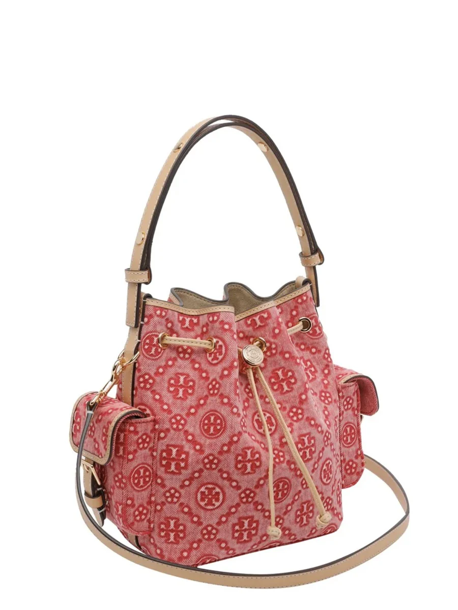 TORY BURCH T Monogram Denim Bucket Bag - Image 2