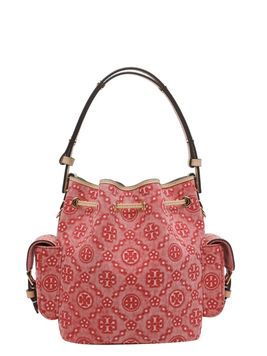 TORY BURCH T Monogram Denim Bucket Bag - Image 3