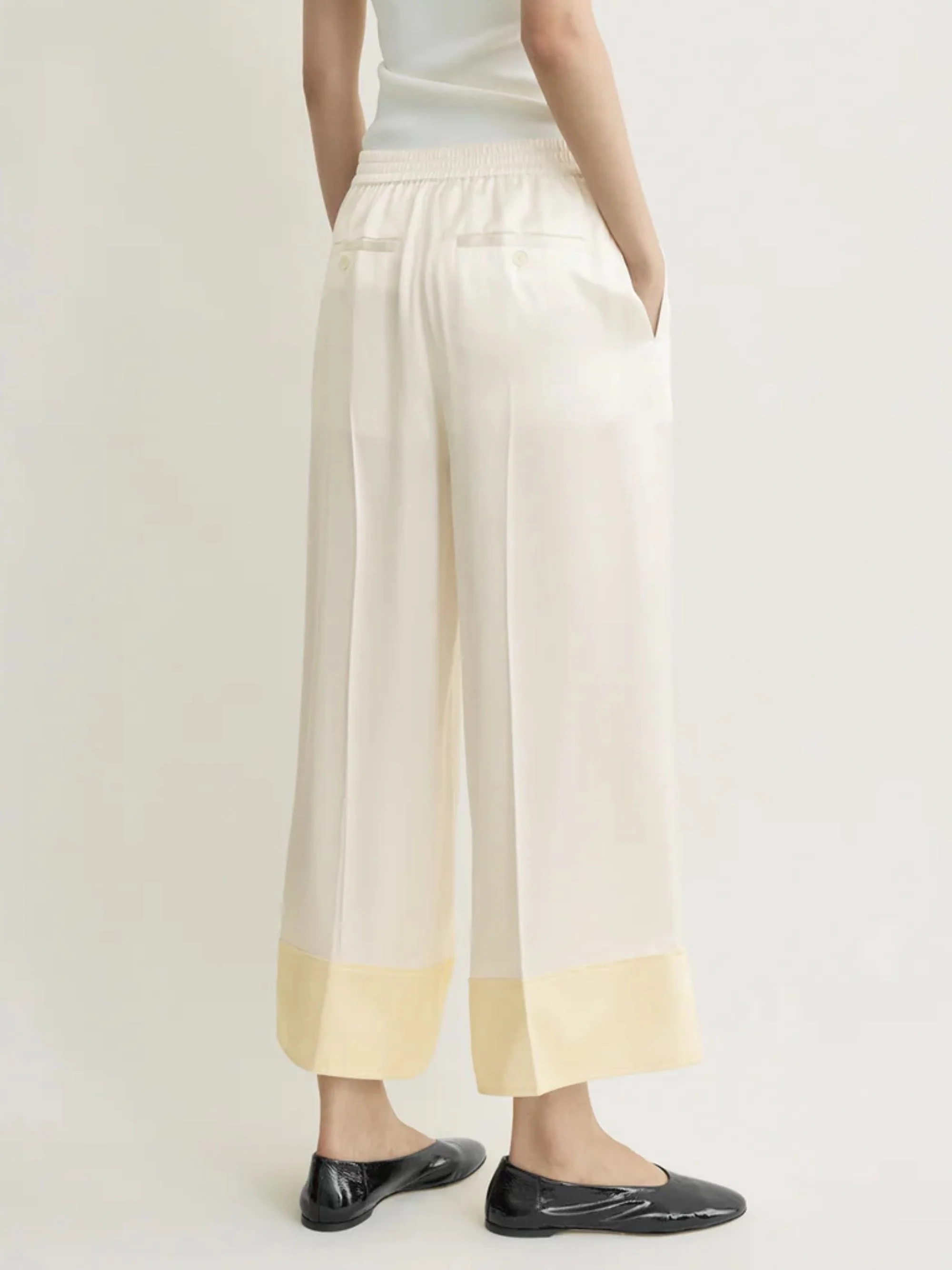 TOTEME Drawstring Wide-leg Satin Pants - Image 3