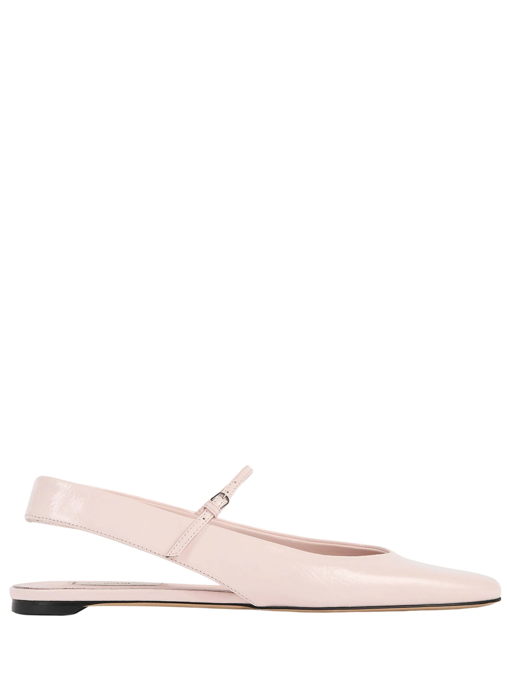 TOTEME + NET SUSTAIN the Asymmetric Ballerina Leather Point-toe Flats