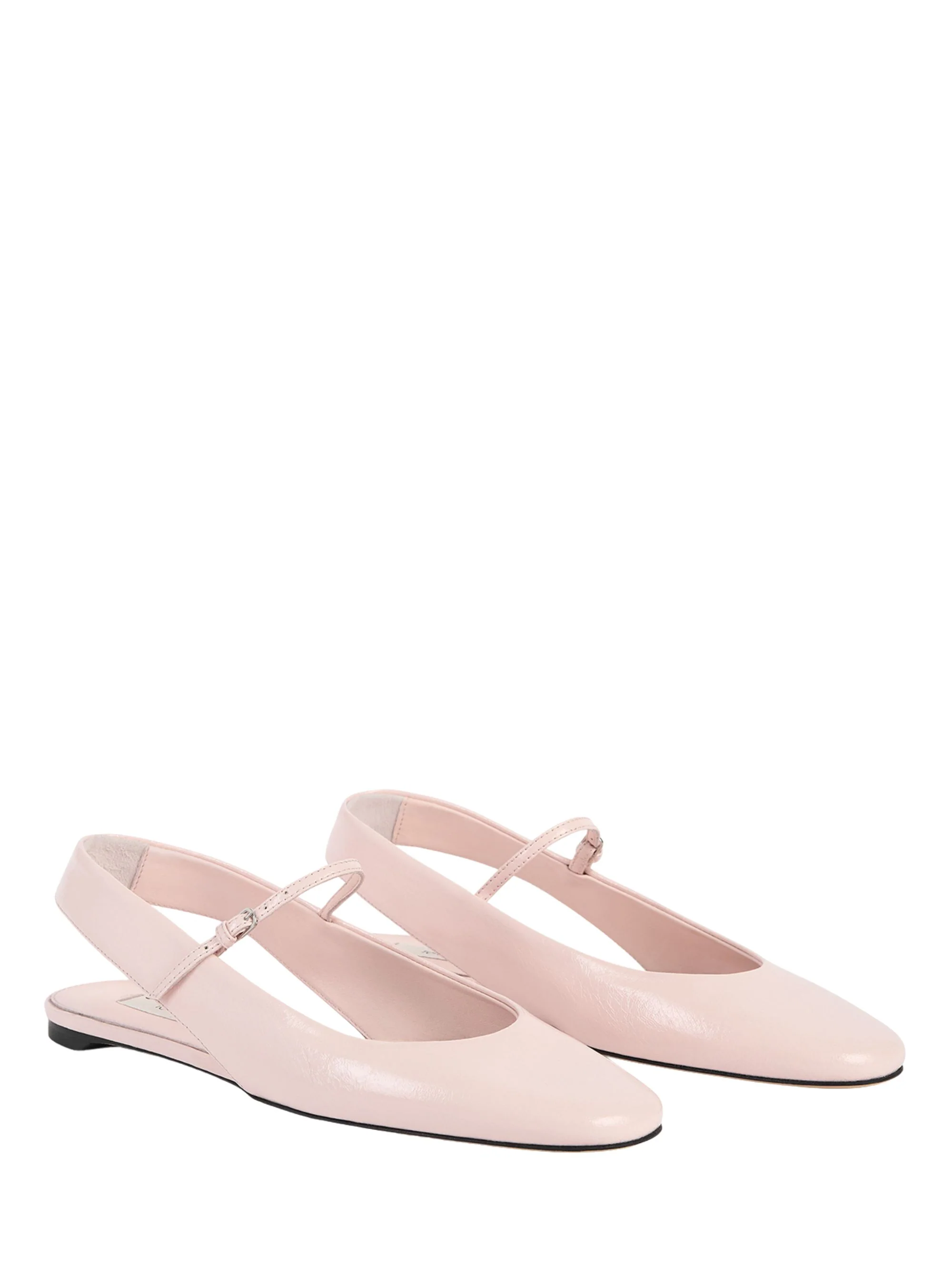 TOTEME + NET SUSTAIN the Asymmetric Ballerina Leather Point-toe Flats - Image 2