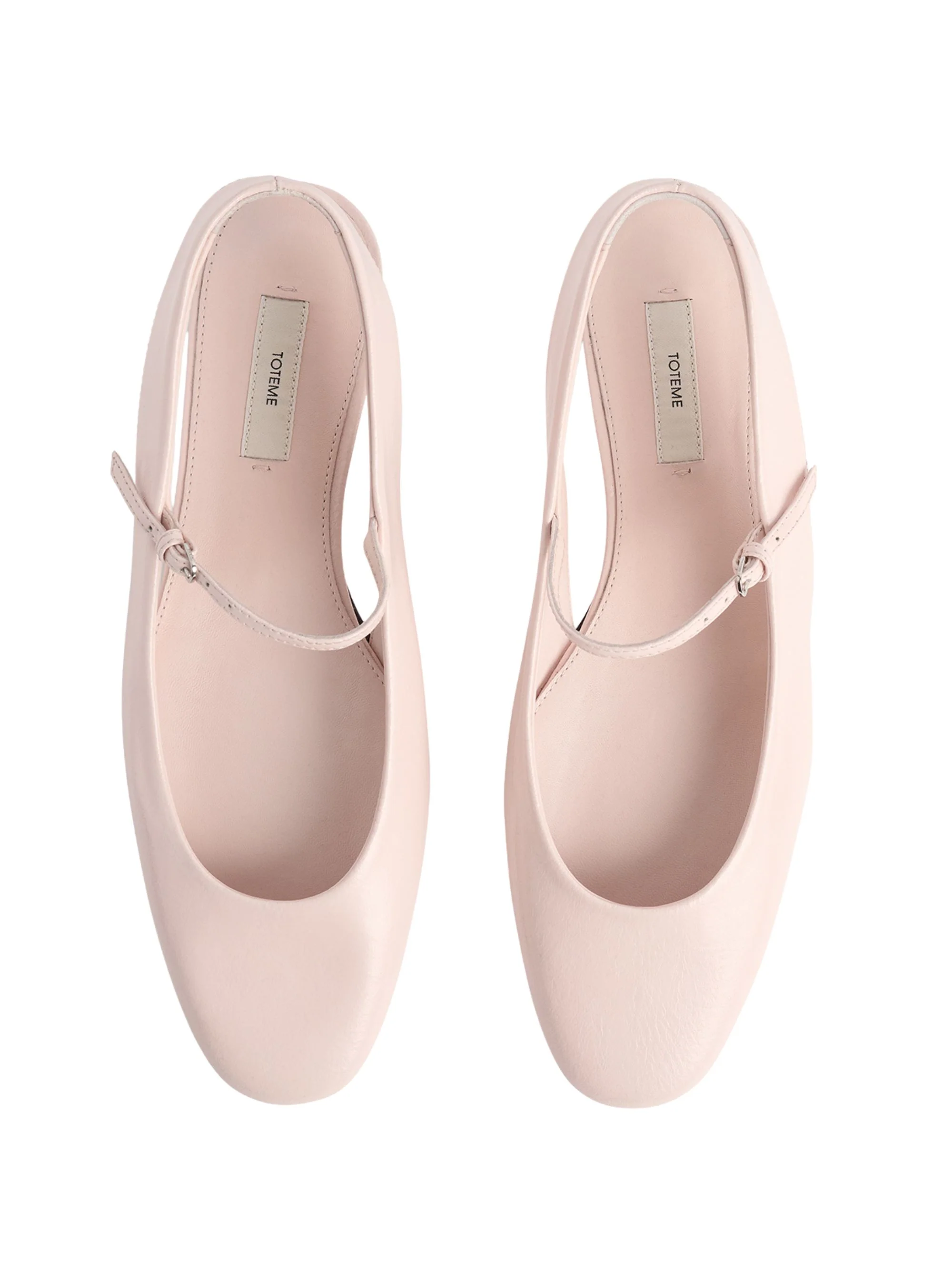 TOTEME + NET SUSTAIN the Asymmetric Ballerina Leather Point-toe Flats - Image 3
