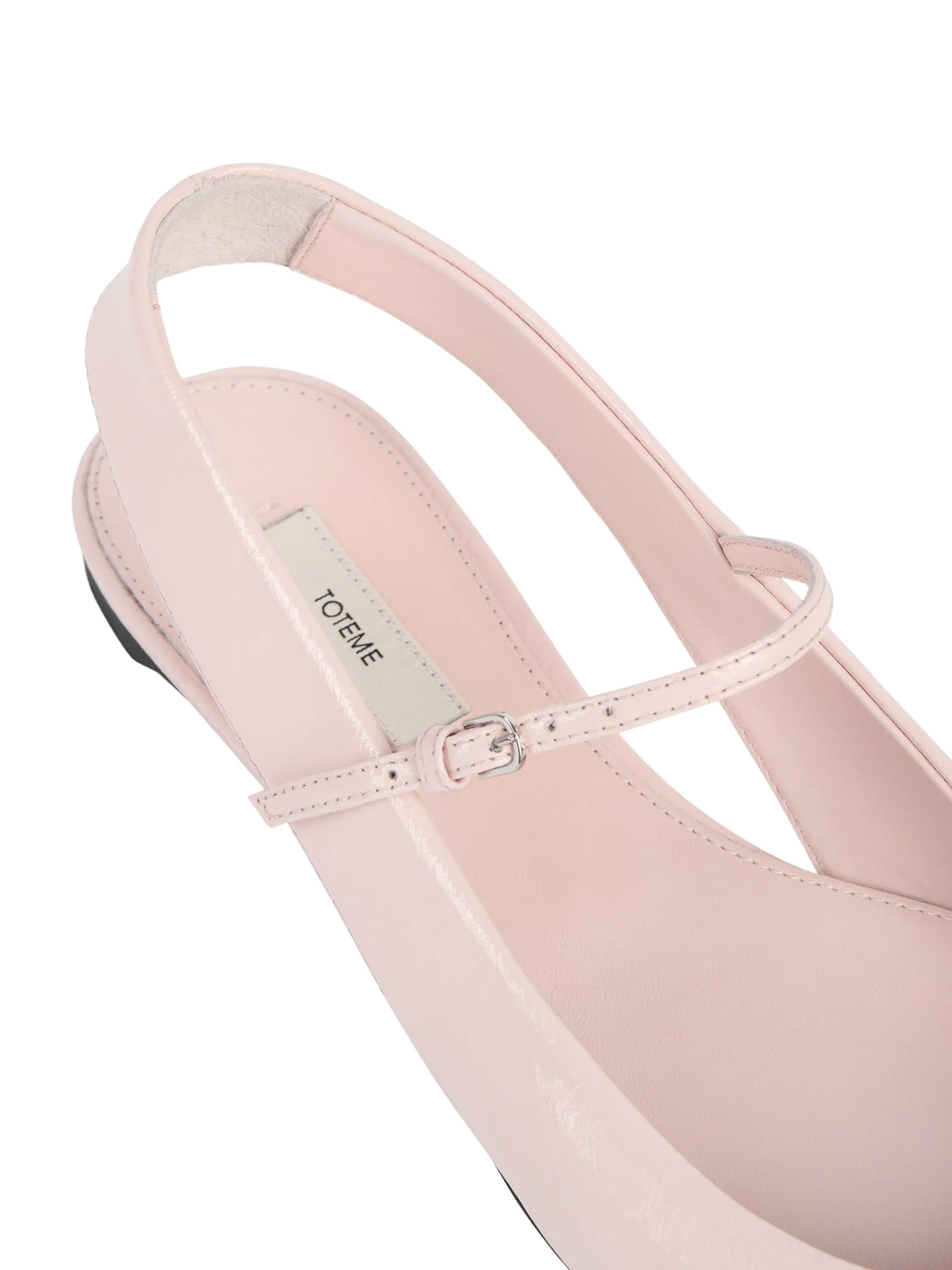 TOTEME + NET SUSTAIN the Asymmetric Ballerina Leather Point-toe Flats - Image 4