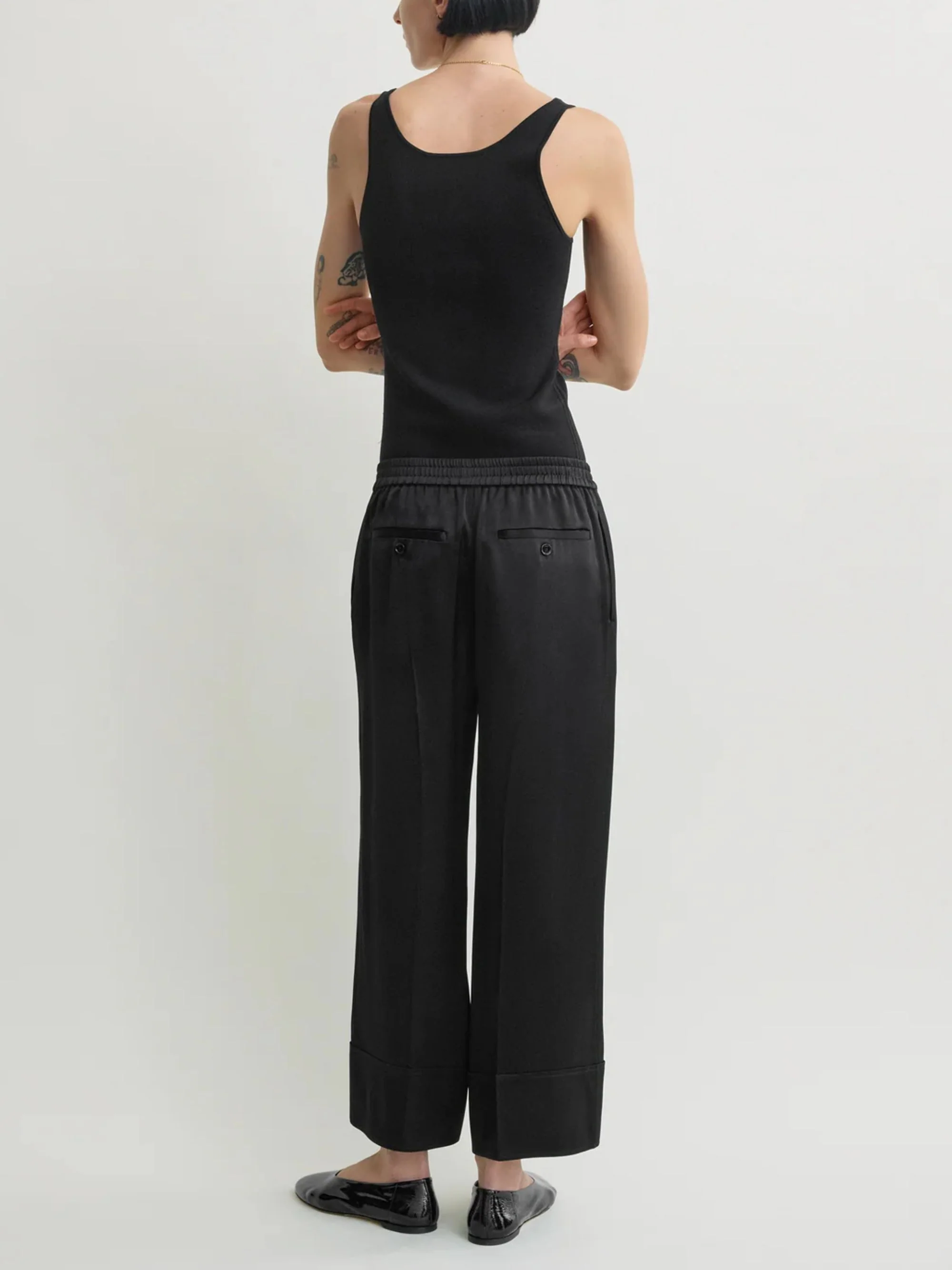 Toteme Satin Trousers with Drawstring Waist - Image 3
