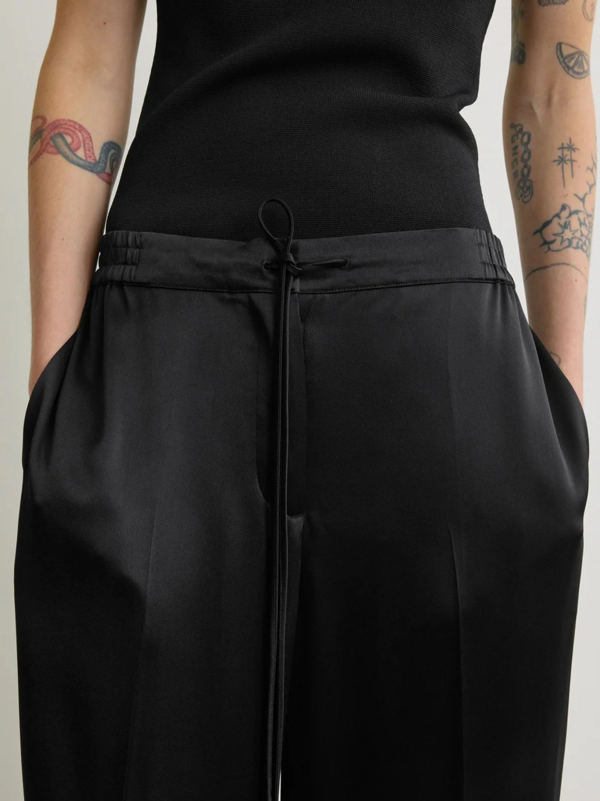 Toteme Satin Trousers with Drawstring Waist - Image 4