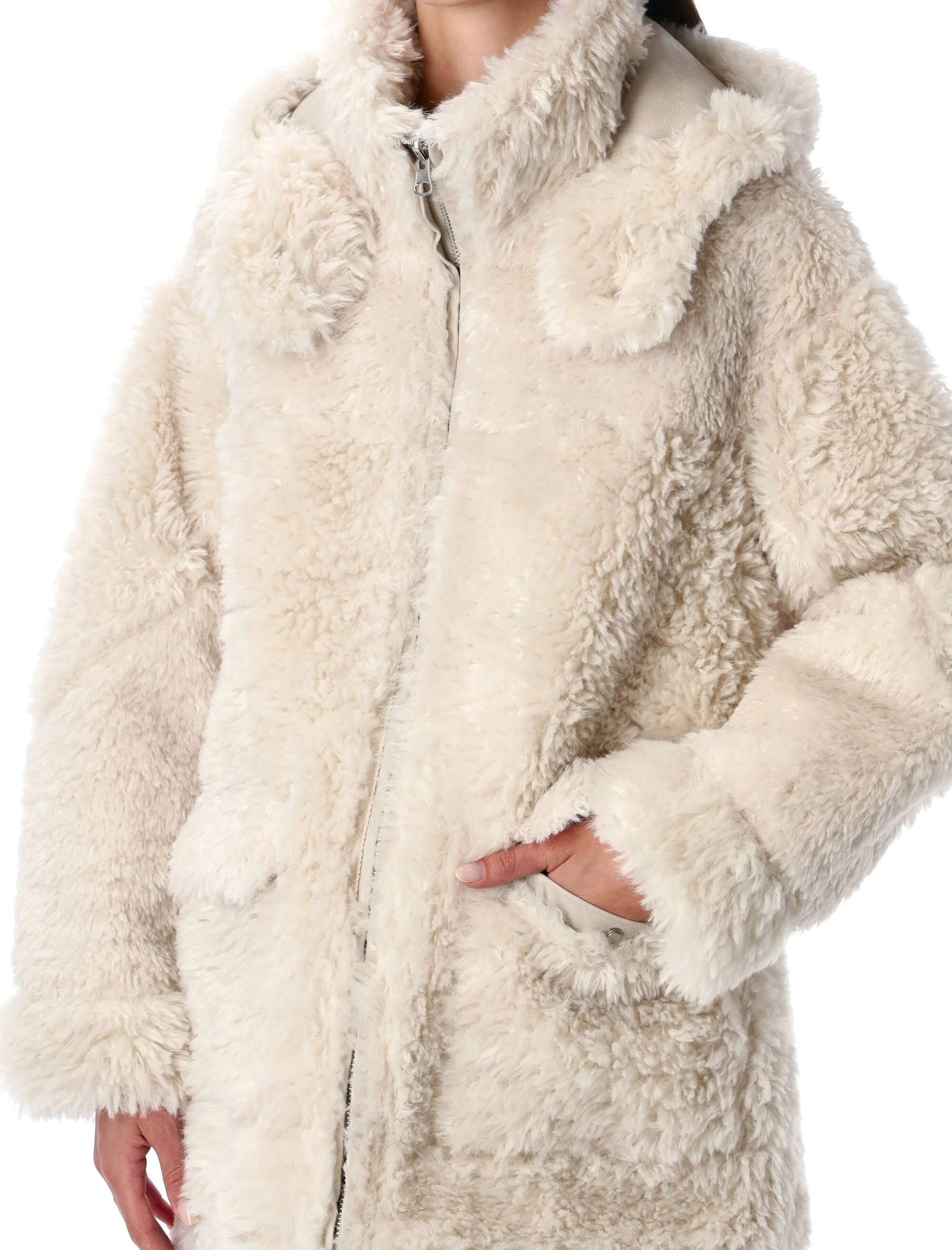 Urbancode Reversible Faux Fur Coat with Hood - Image 3