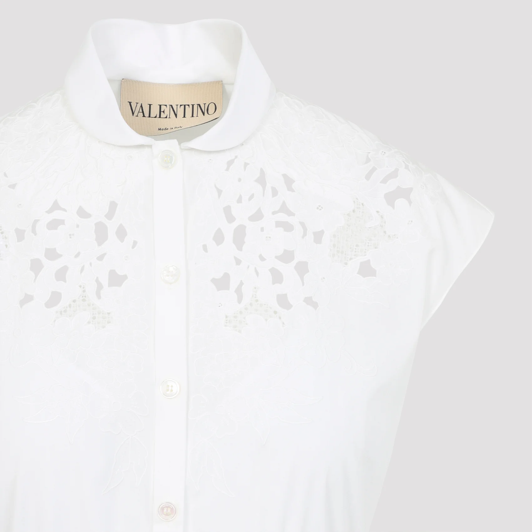 Valentino Broderie Anglaise-trimmed Cotton-poplin Midi Dress - Image 5