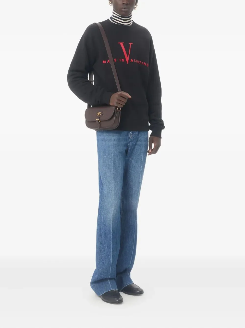 VALENTINO Cotton Crewneck Sweatshirt with Made in Valentino Print - Image 2