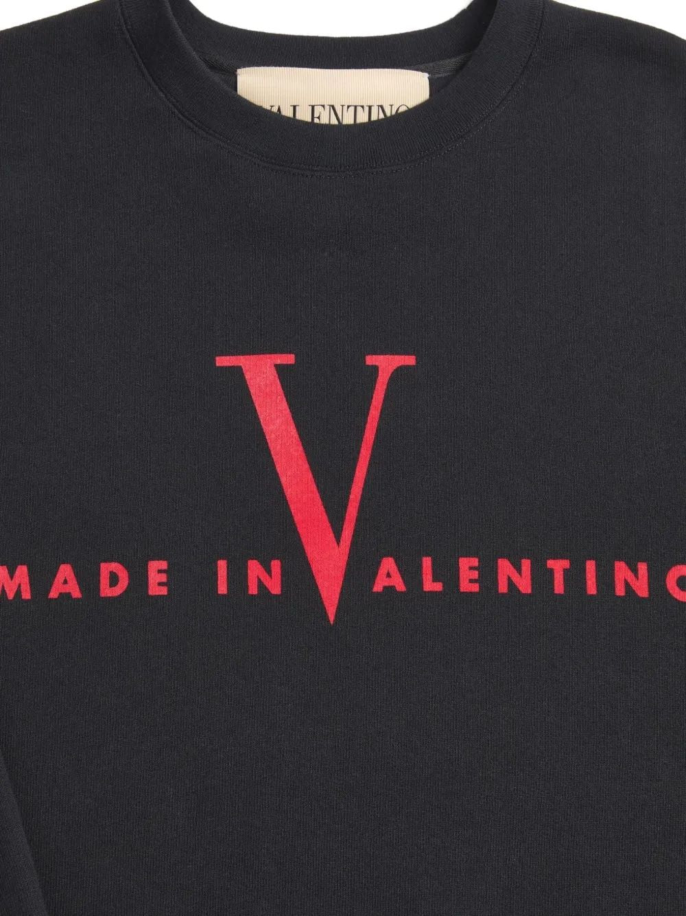VALENTINO Cotton Crewneck Sweatshirt with Made in Valentino Print - Image 5