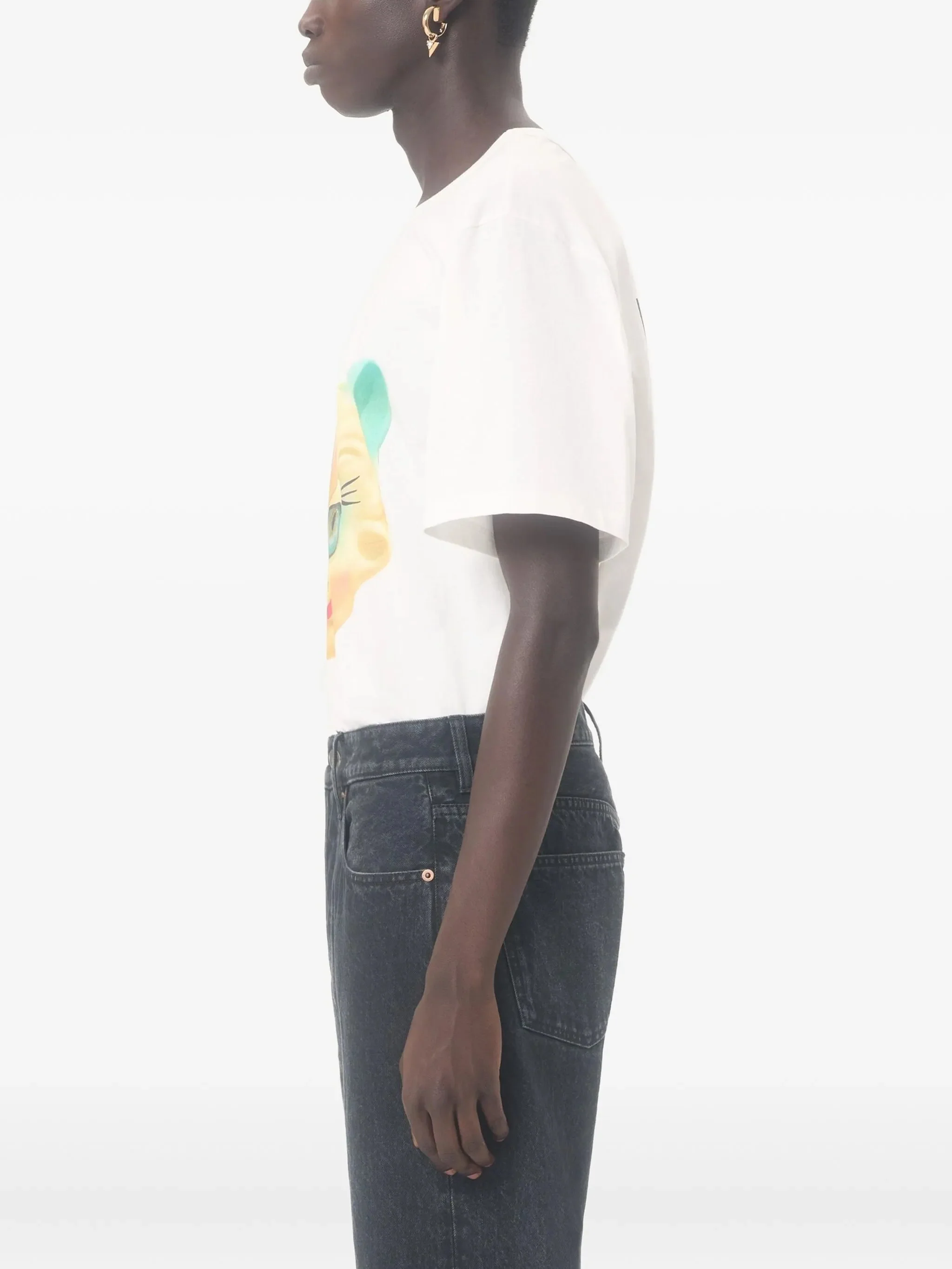 Valentino Cotton T-shirt with le Chat de la Maison Print - Image 4