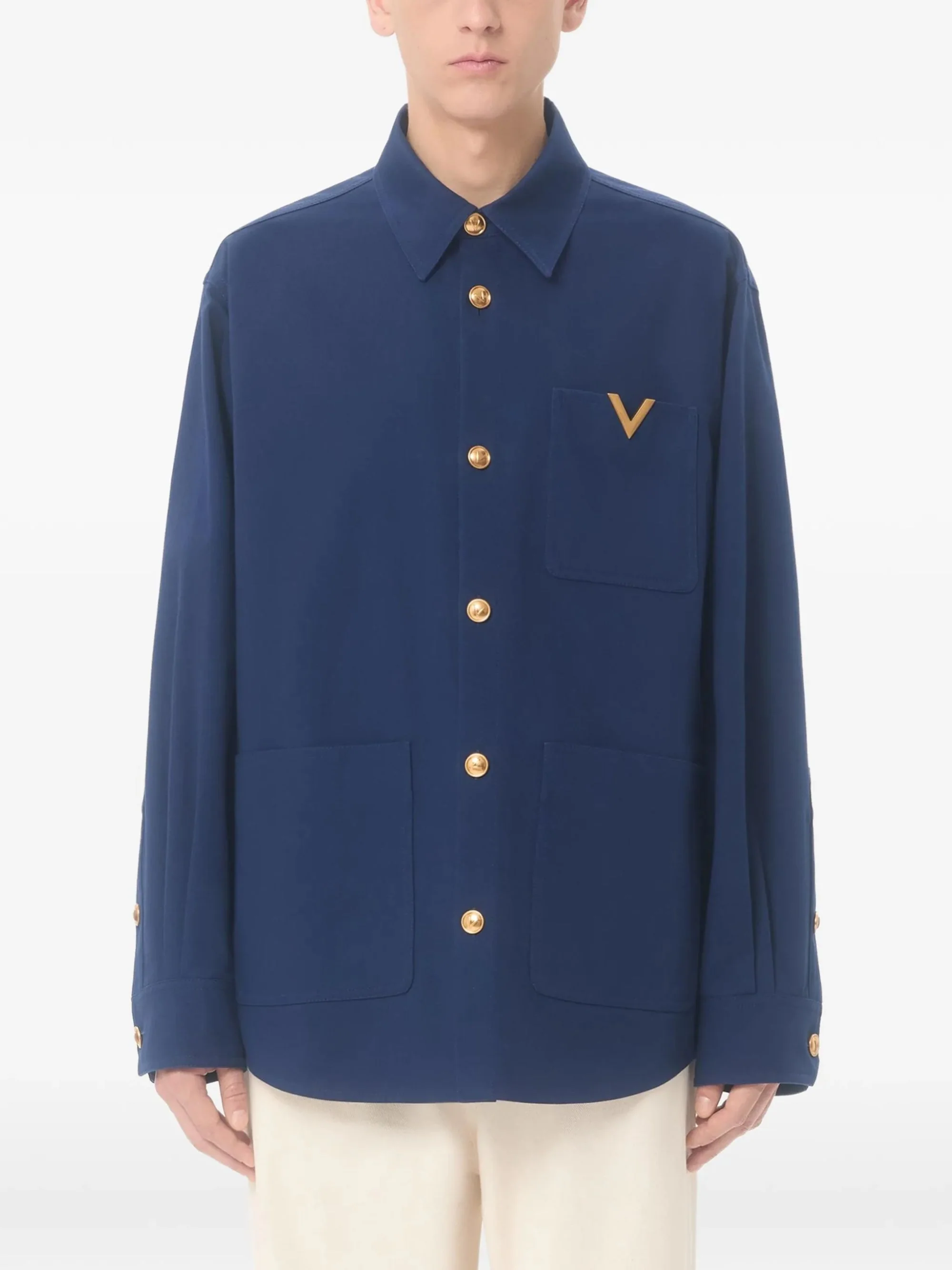 Valentino Cotton T-shirt with Vgold for Man - Image 2
