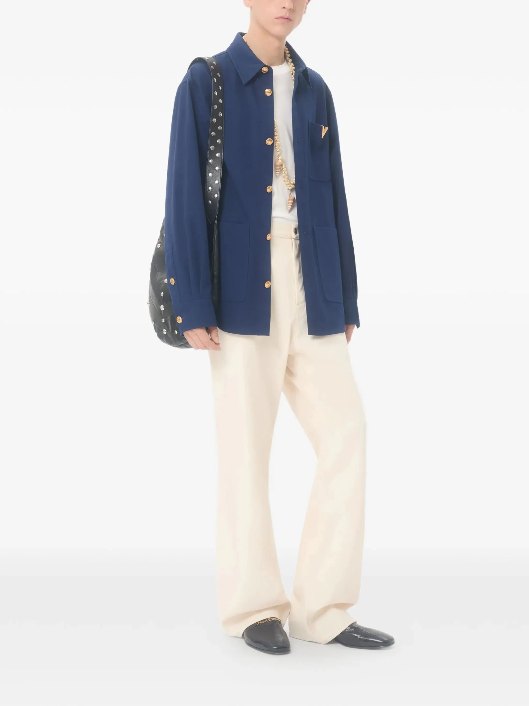 Valentino Cotton T-shirt with Vgold for Man - Image 4