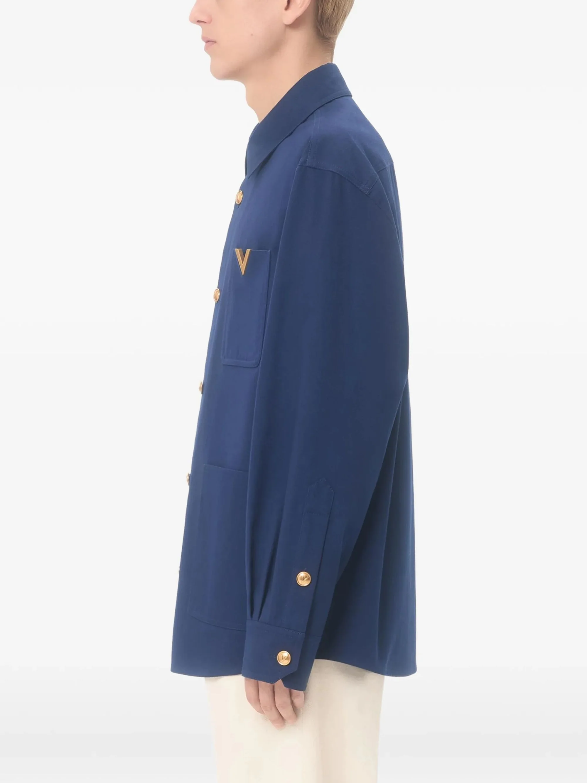 Valentino Cotton T-shirt with Vgold for Man - Image 6