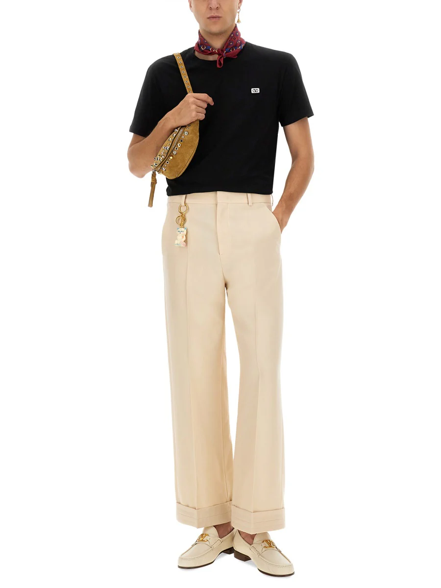 VALENTINO Cotton T-shirt with Vlogo Signature Patch for Man - Image 6