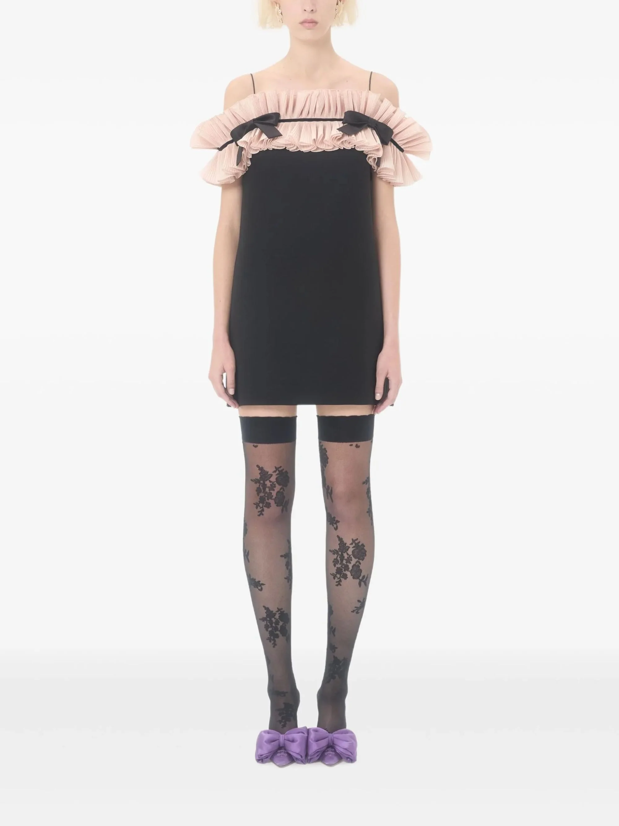Valentino Crepe Couture Ruffled Minidress - Image 2