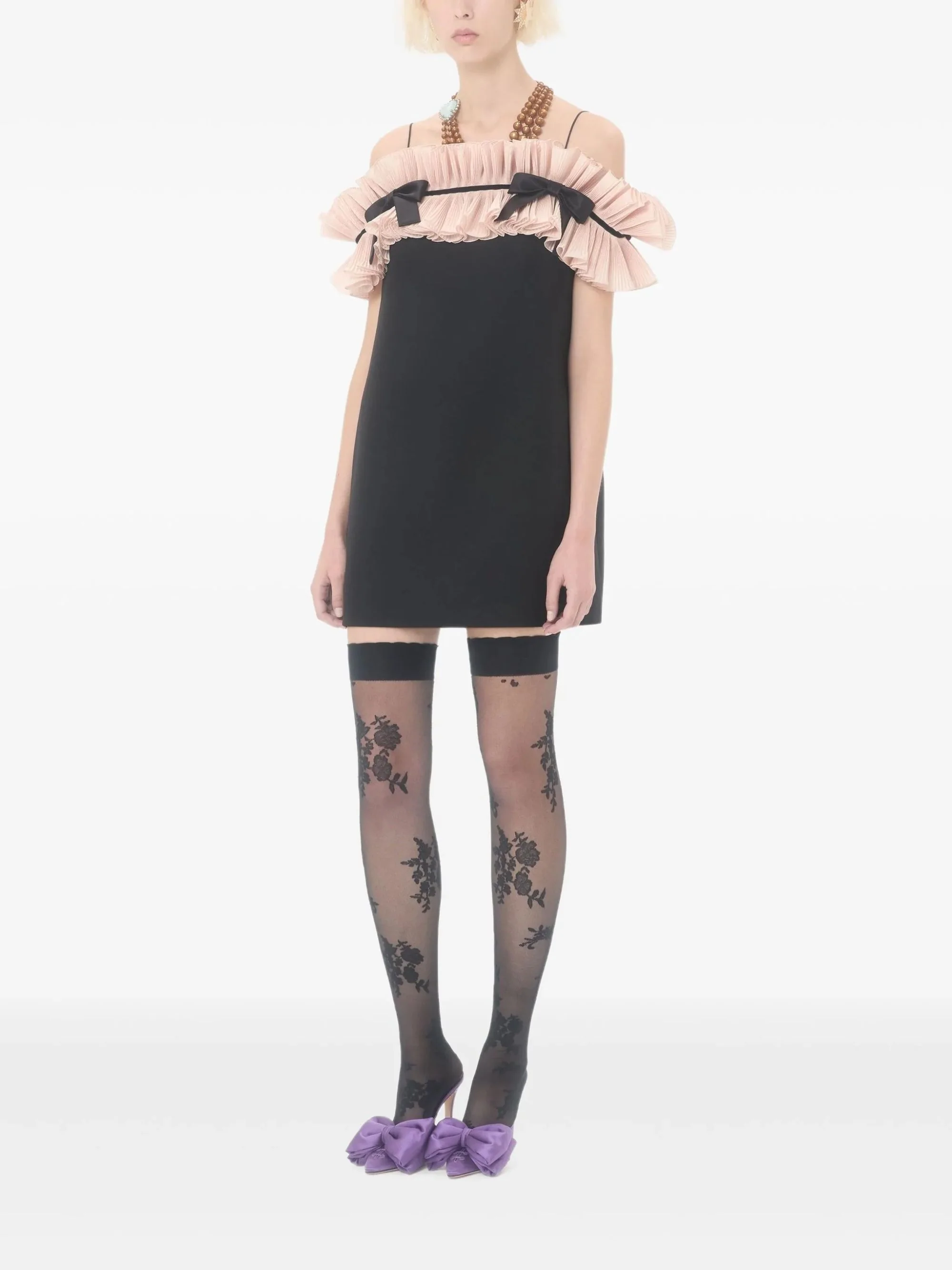 Valentino Crepe Couture Ruffled Minidress - Image 3