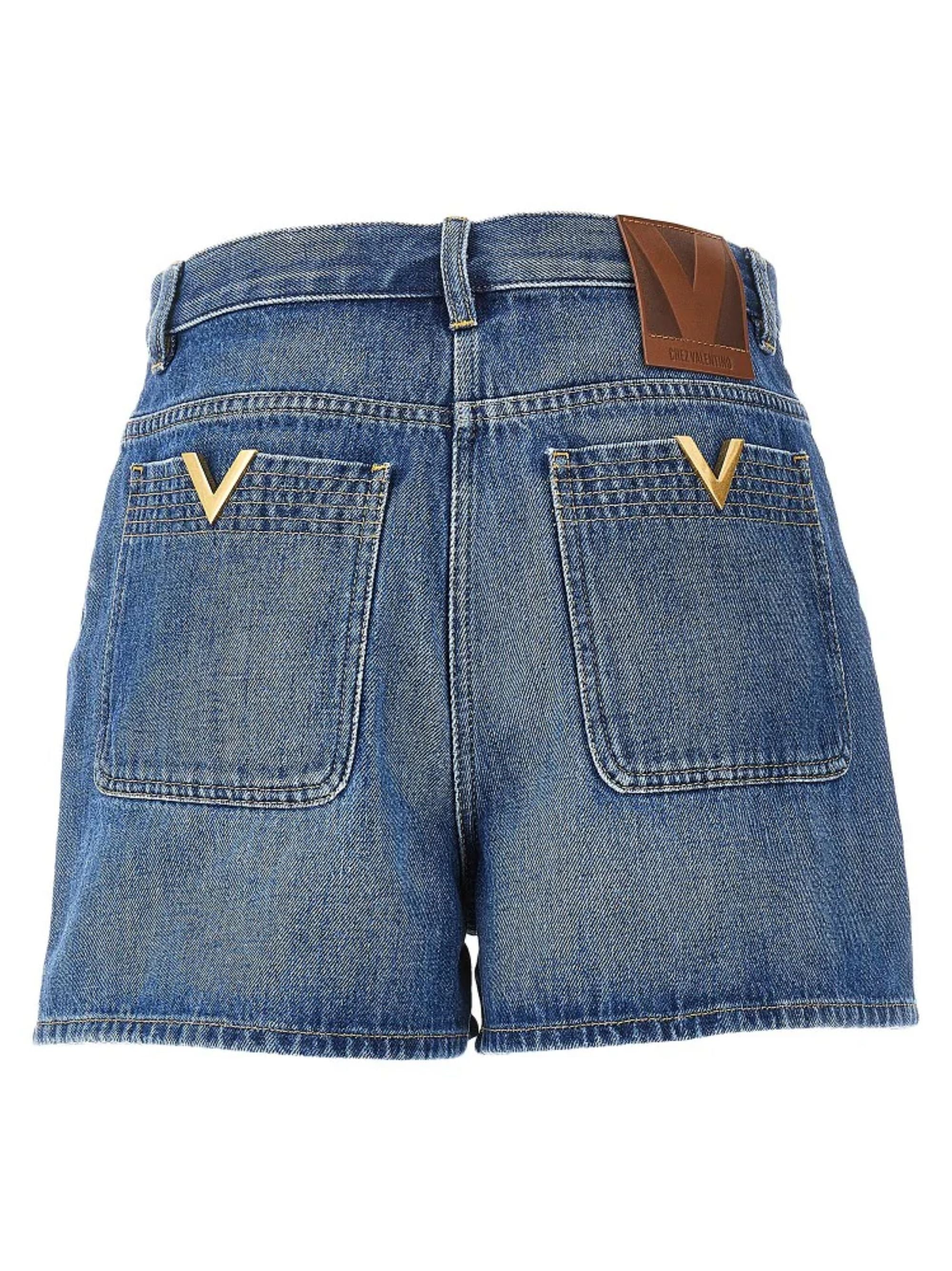 Valentino Elegant Mini Denim Shorts for Women - Image 2