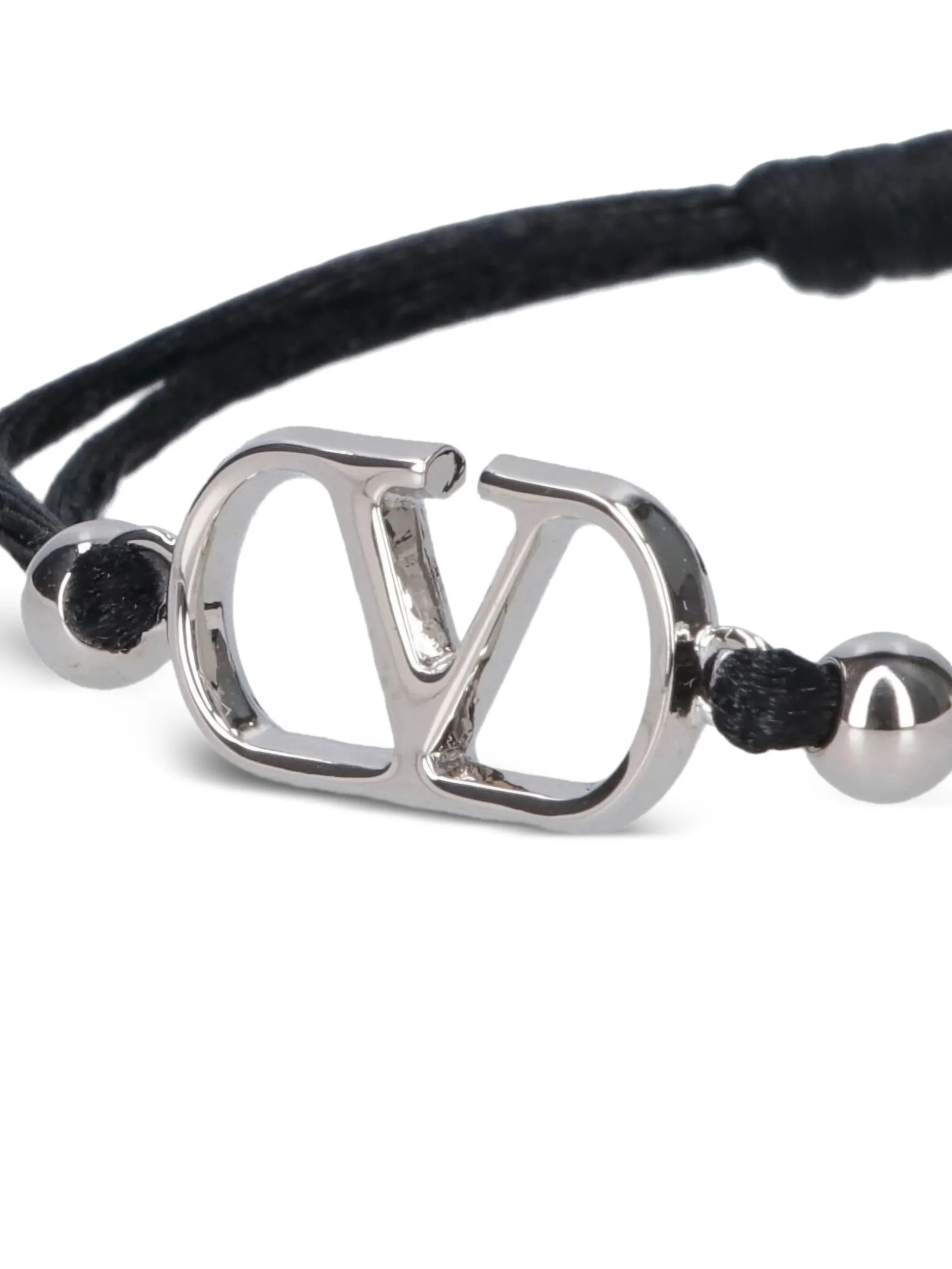 Valentino Garavani Antique-Effect Adjustable Mini VLogo Bracelet (18x11 mm) - Image 3