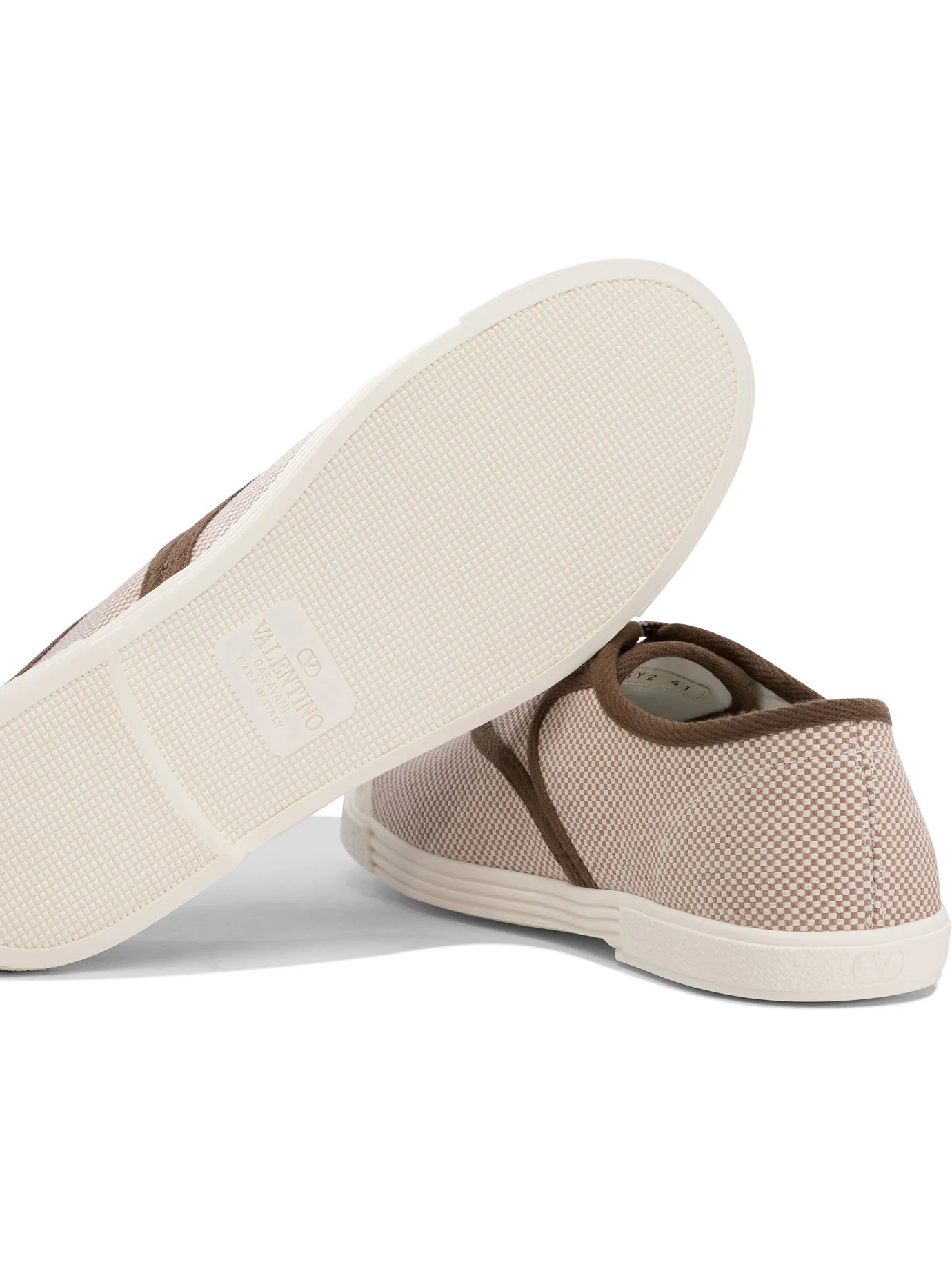 VALENTINO GARAVANI Bay by Bay Webbing-Trimmed Checked Canvas Sneakers - Image 5