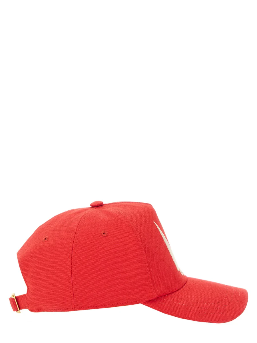 VALENTINO GARAVANI Chez Valentino Cotton Baseball Cap with Embroidery - Image 7
