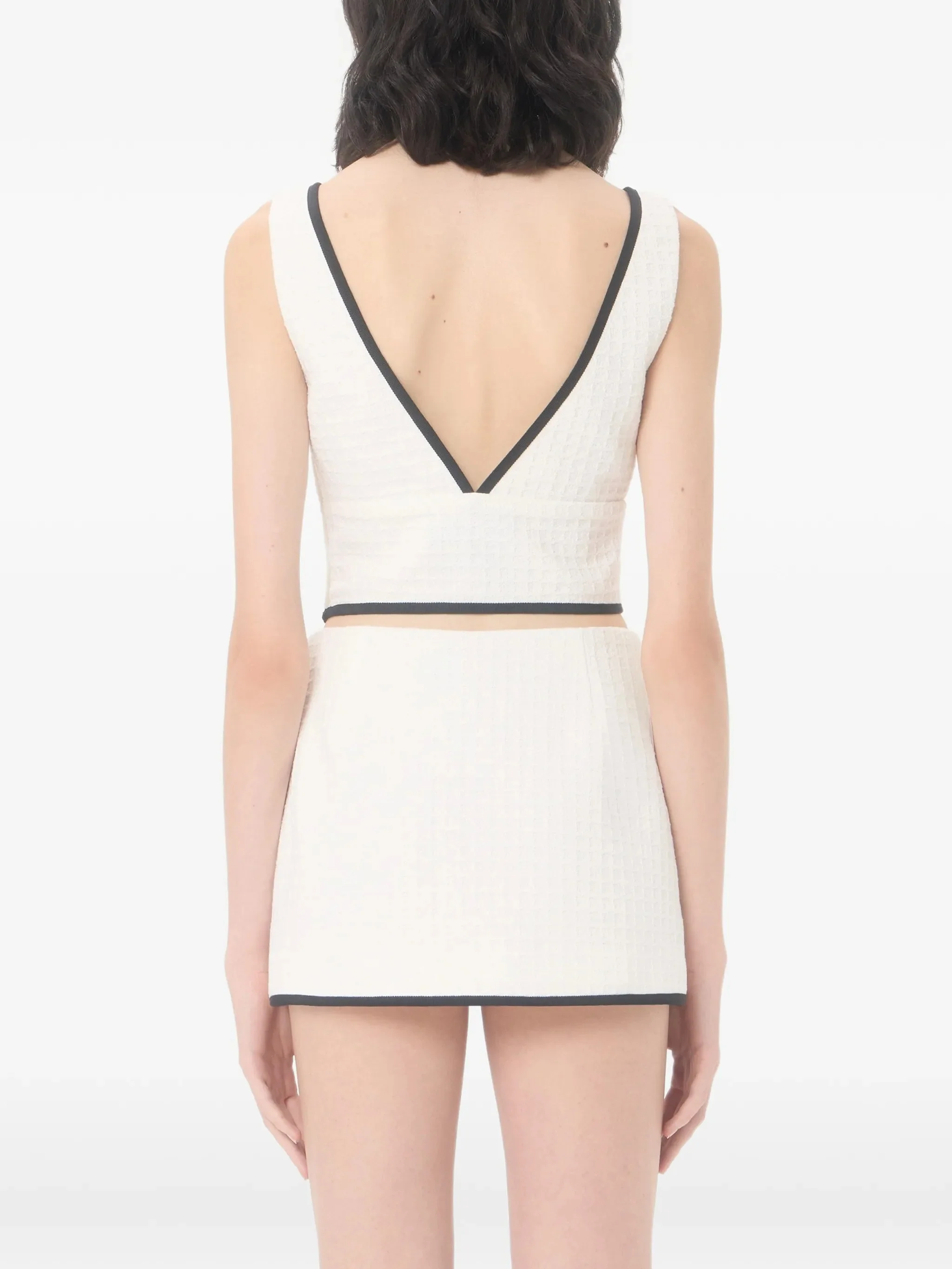 Valentino Garavani Contrasting Grosgrain Trim Zip Closure Top Size 40 - Image 5