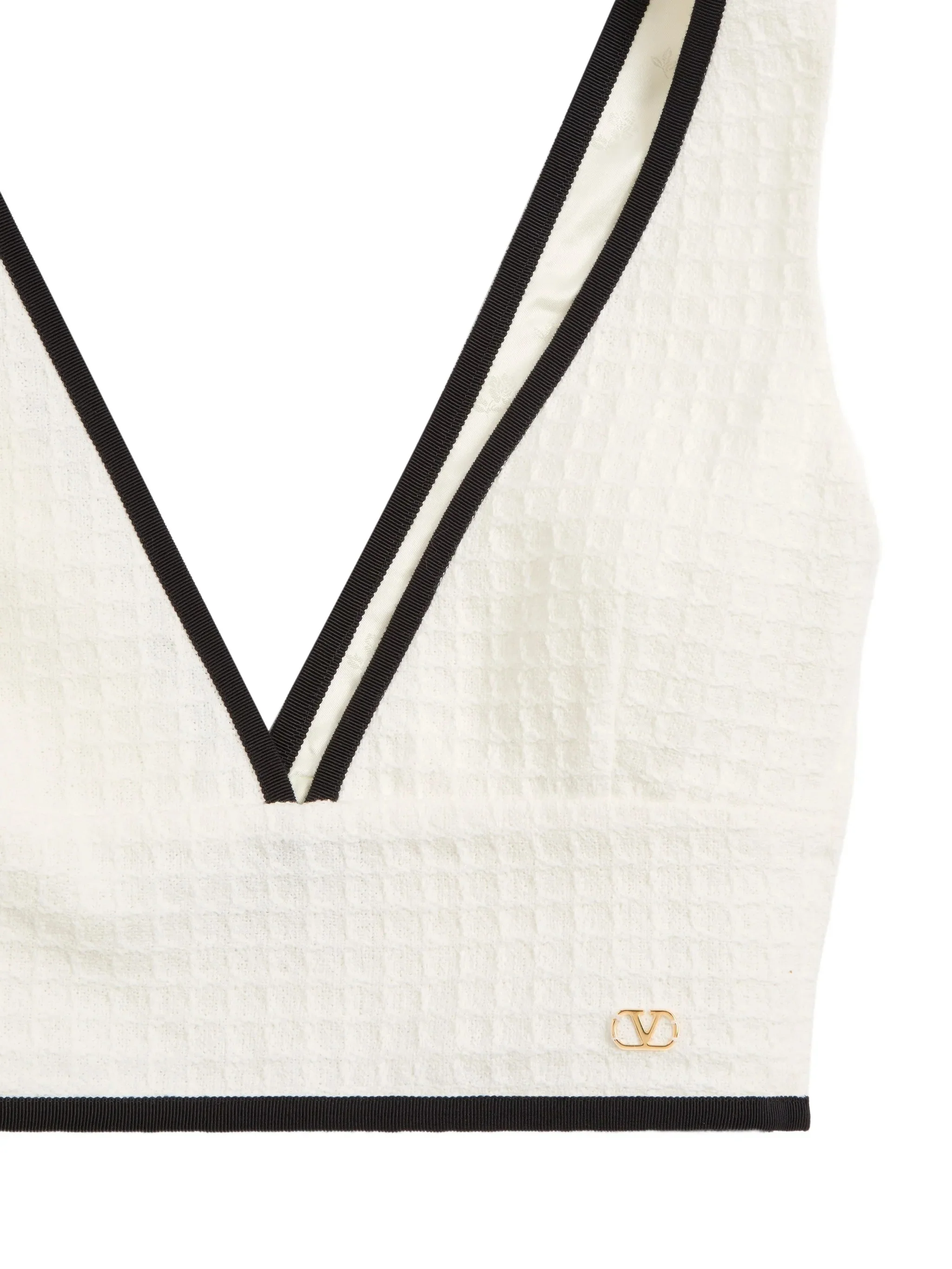 Valentino Garavani Contrasting Grosgrain Trim Zip Closure Top Size 40 - Image 6