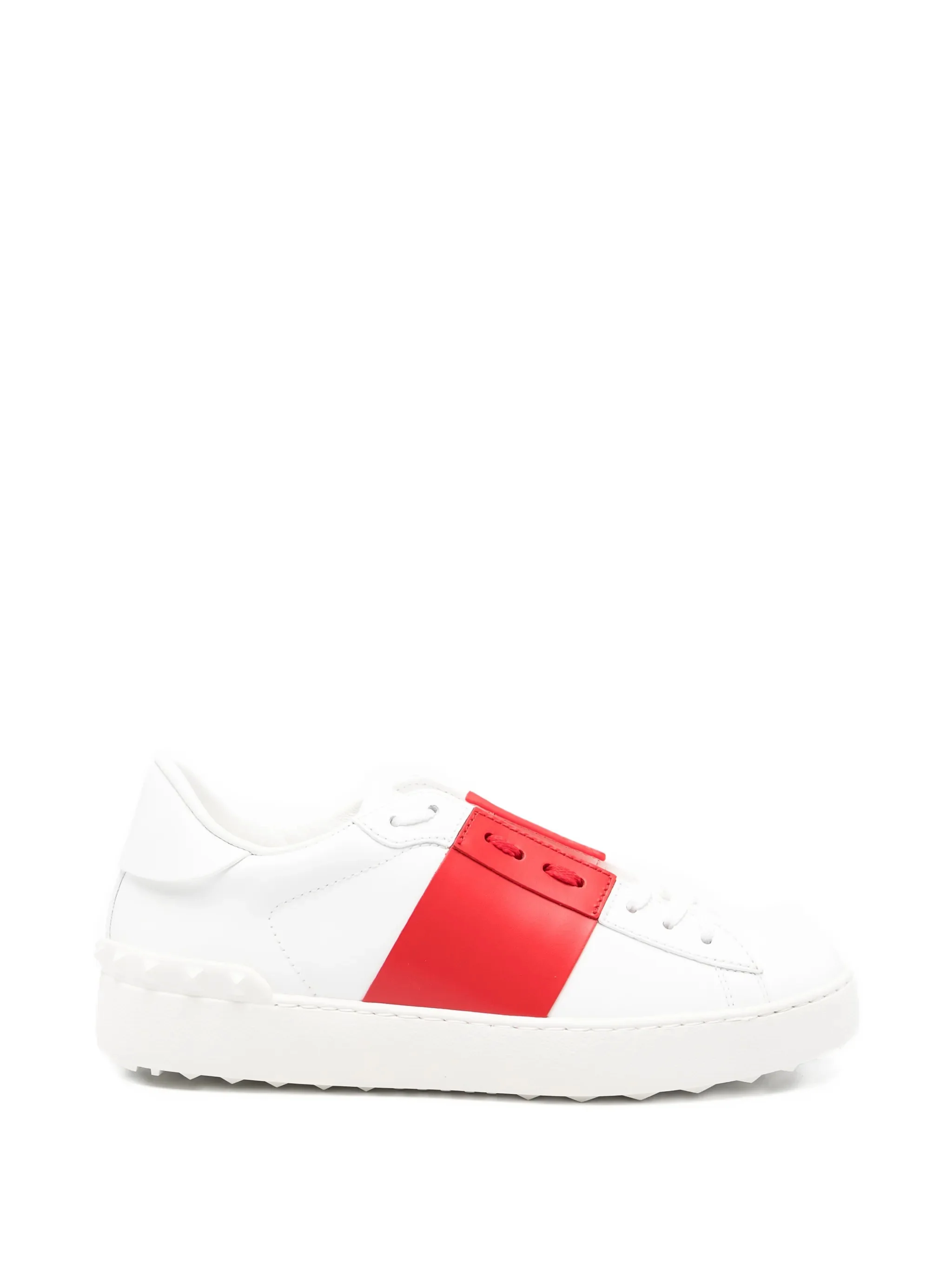 Valentino Garavani Contrasting Leather Band Sneakers with Rubber Studs