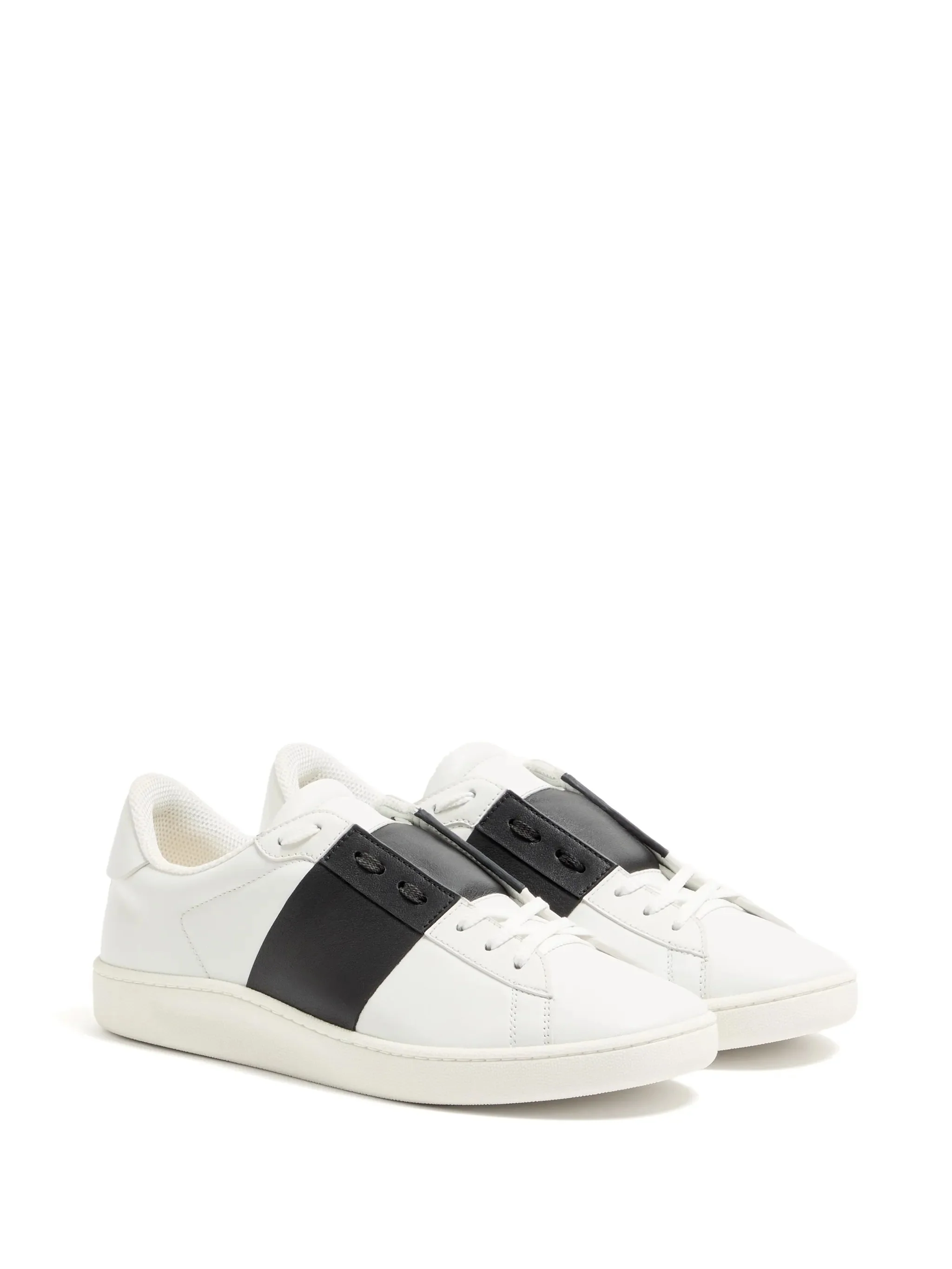 Valentino Garavani Contrasting Striped Leather Sneakers - Image 2