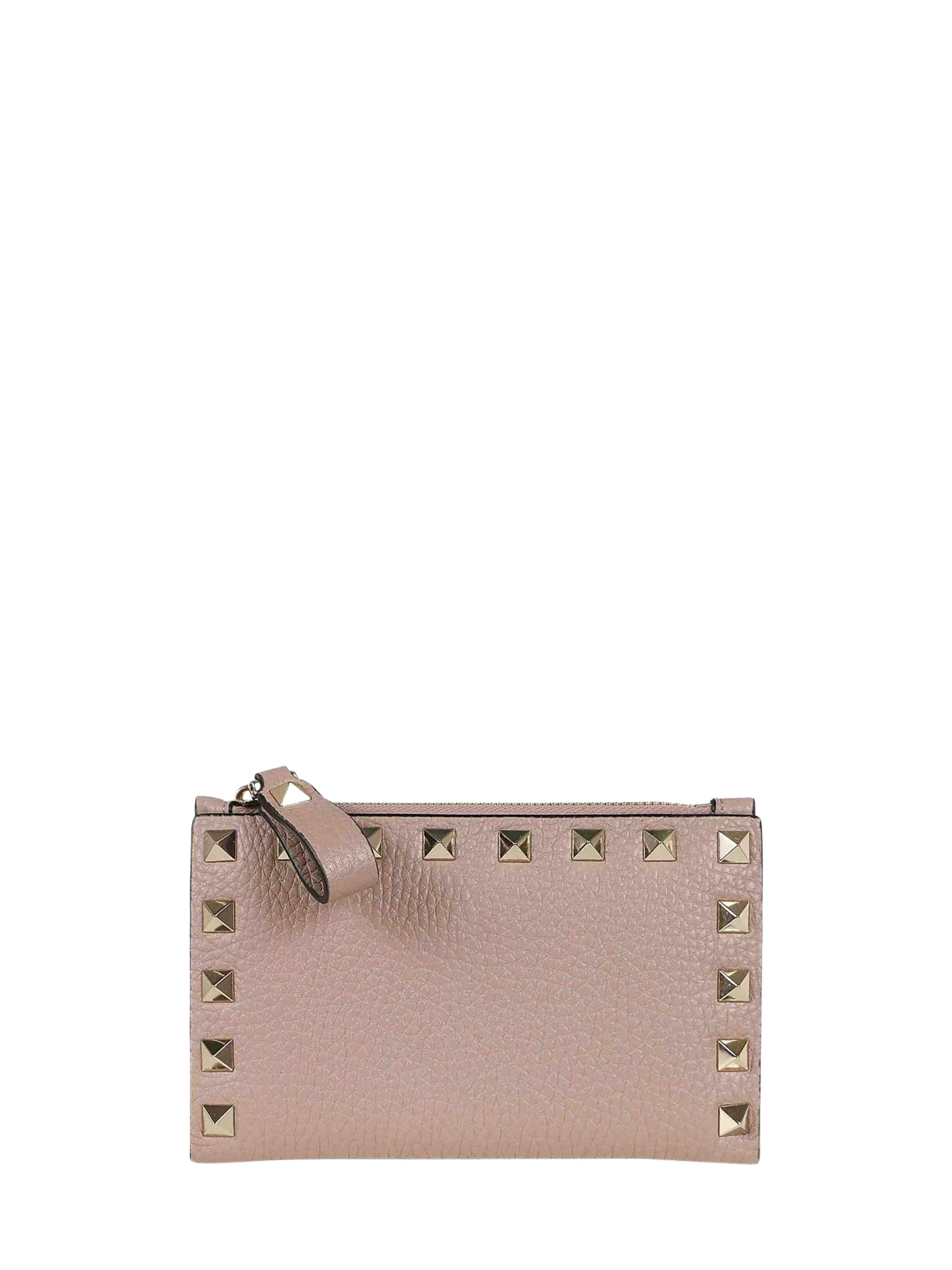 Valentino Garavani Mini Rockstud Coin Purse with Platinum-Finish Studs