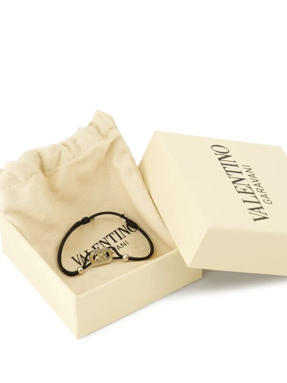 Valentino Garavani Mini VLogo Adjustable Cotton Bracelet - 15x10 mm - Image 3