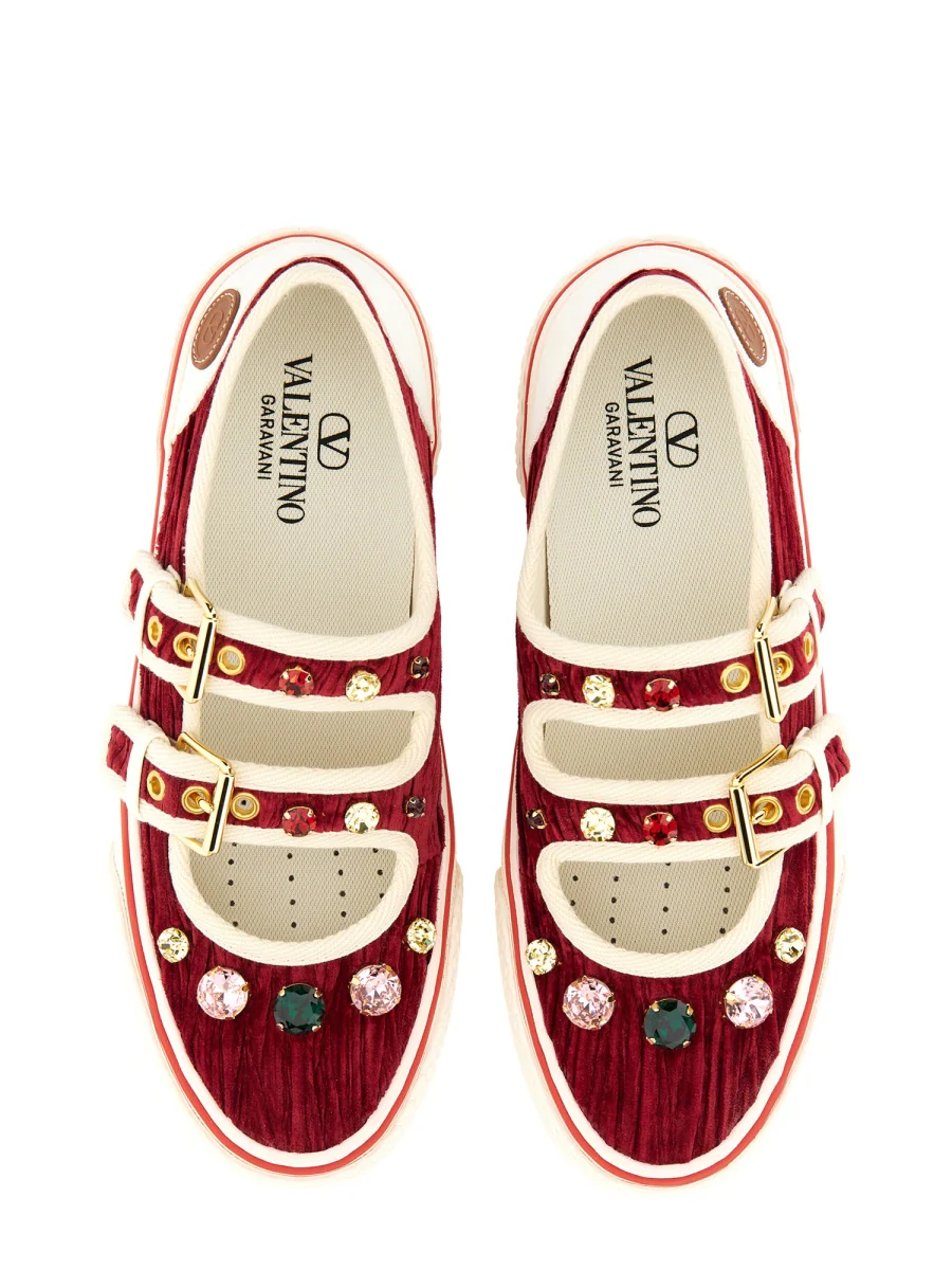 VALENTINO GARAVANI PLEATED VELVET "DOLLYBOARD" BALLERINA SNEAKER - Image 6