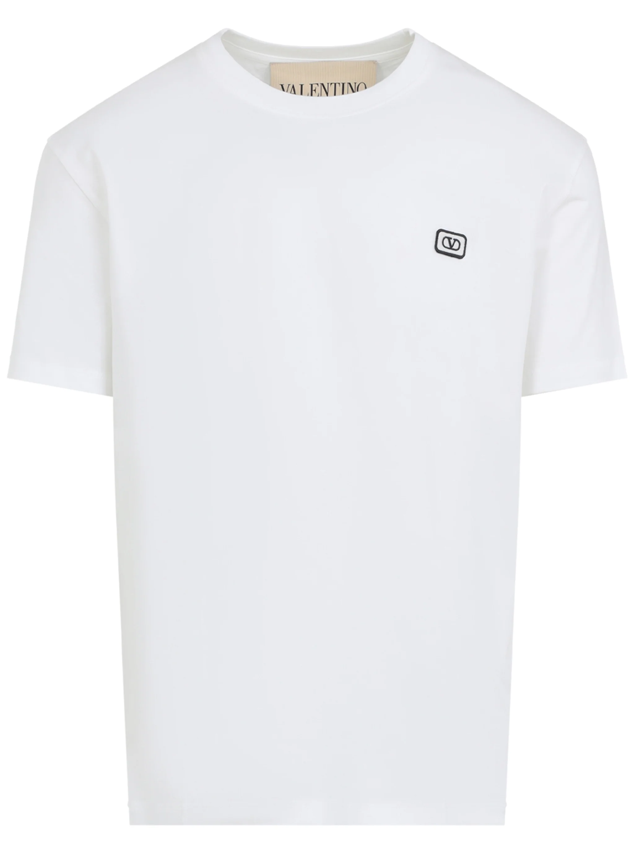 Valentino Garavani Signature Logo Cotton Neck Tee - Size M