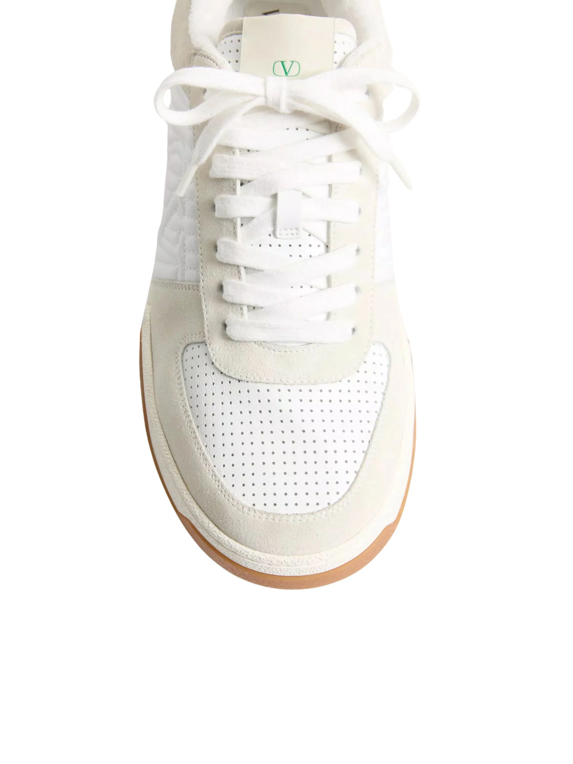 Valentino Garavani Sparry' Suede Sneakers with Quilted and Perforated Leather Inserts, Embossed 'VLogo Signature' on the Side, Front Lace-up Closure, Rubber Sole - Image 4