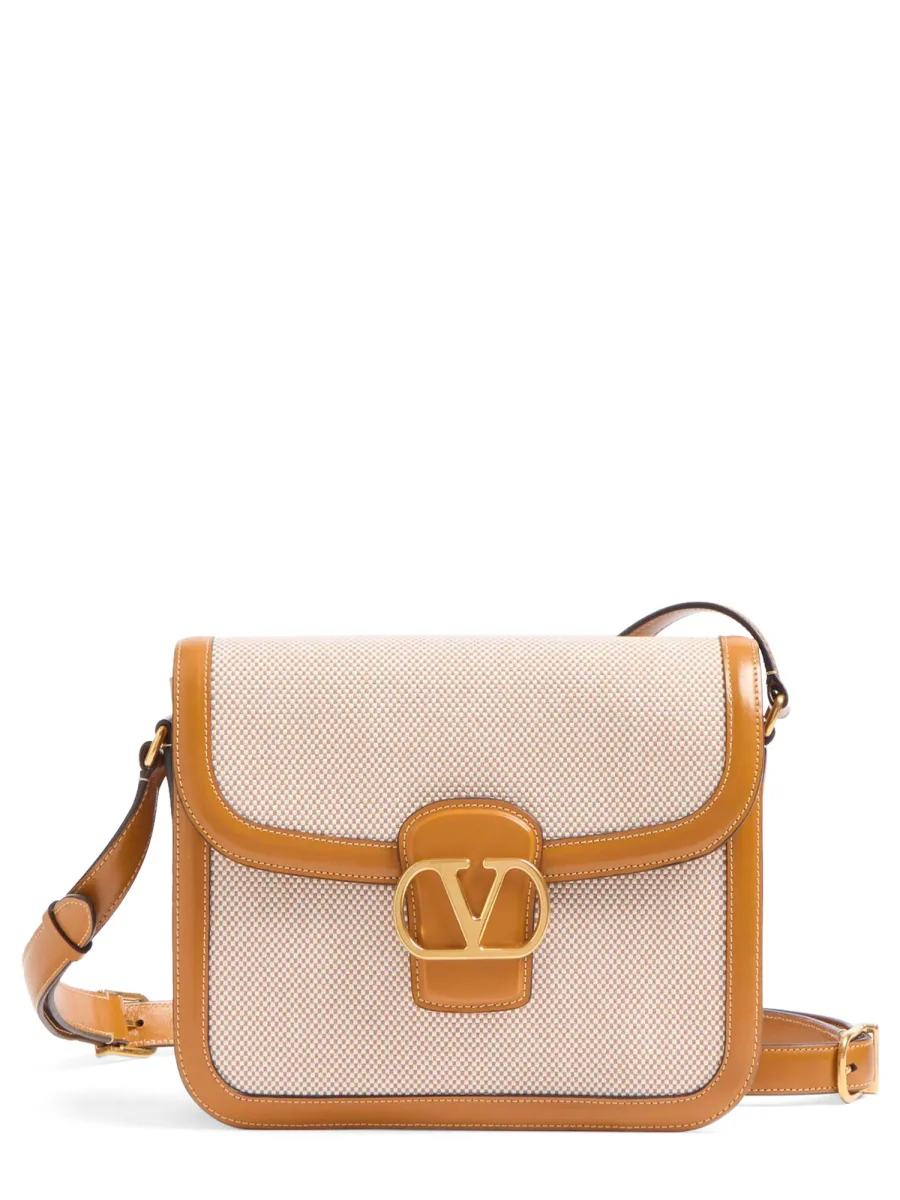 VALENTINO GARAVANI Two-tone Canvas and Leather 9TO5 Shoulder Bag - Image 6