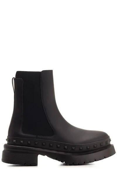 Valentino Garavani VALENTINO Beatle Rockstud 55 Leather Chelsea Boots - Image 5