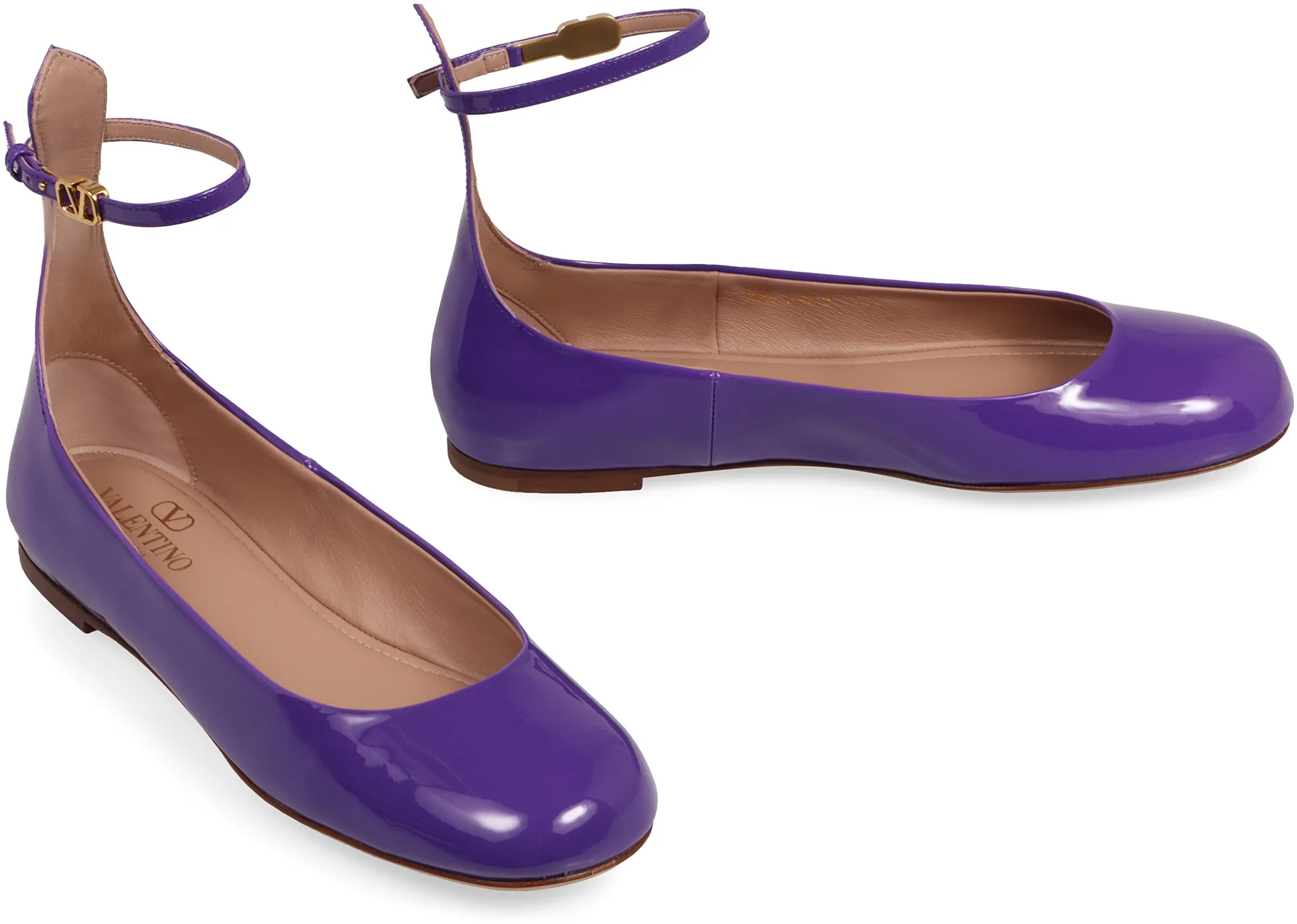 Valentino Garavani VALENTINO Tan-Go Patent-leather Ballet Flats - Image 3
