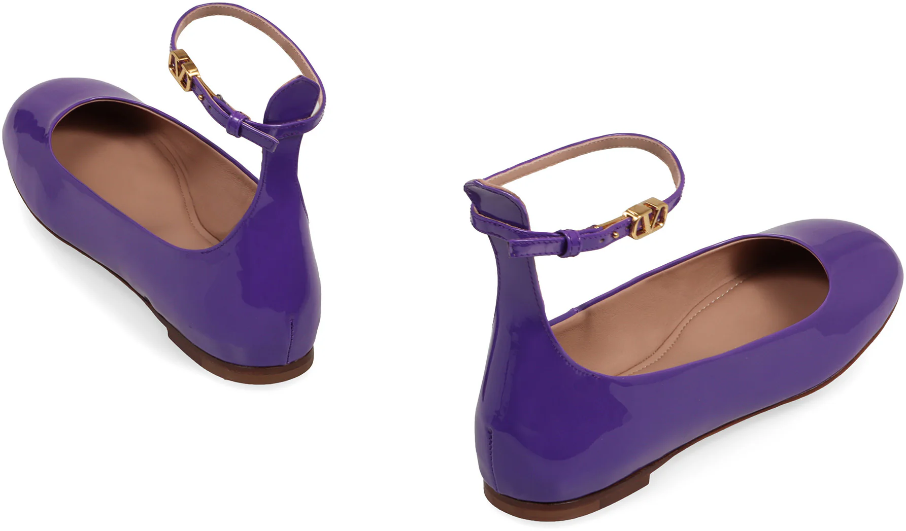 Valentino Garavani VALENTINO Tan-Go Patent-leather Ballet Flats - Image 4