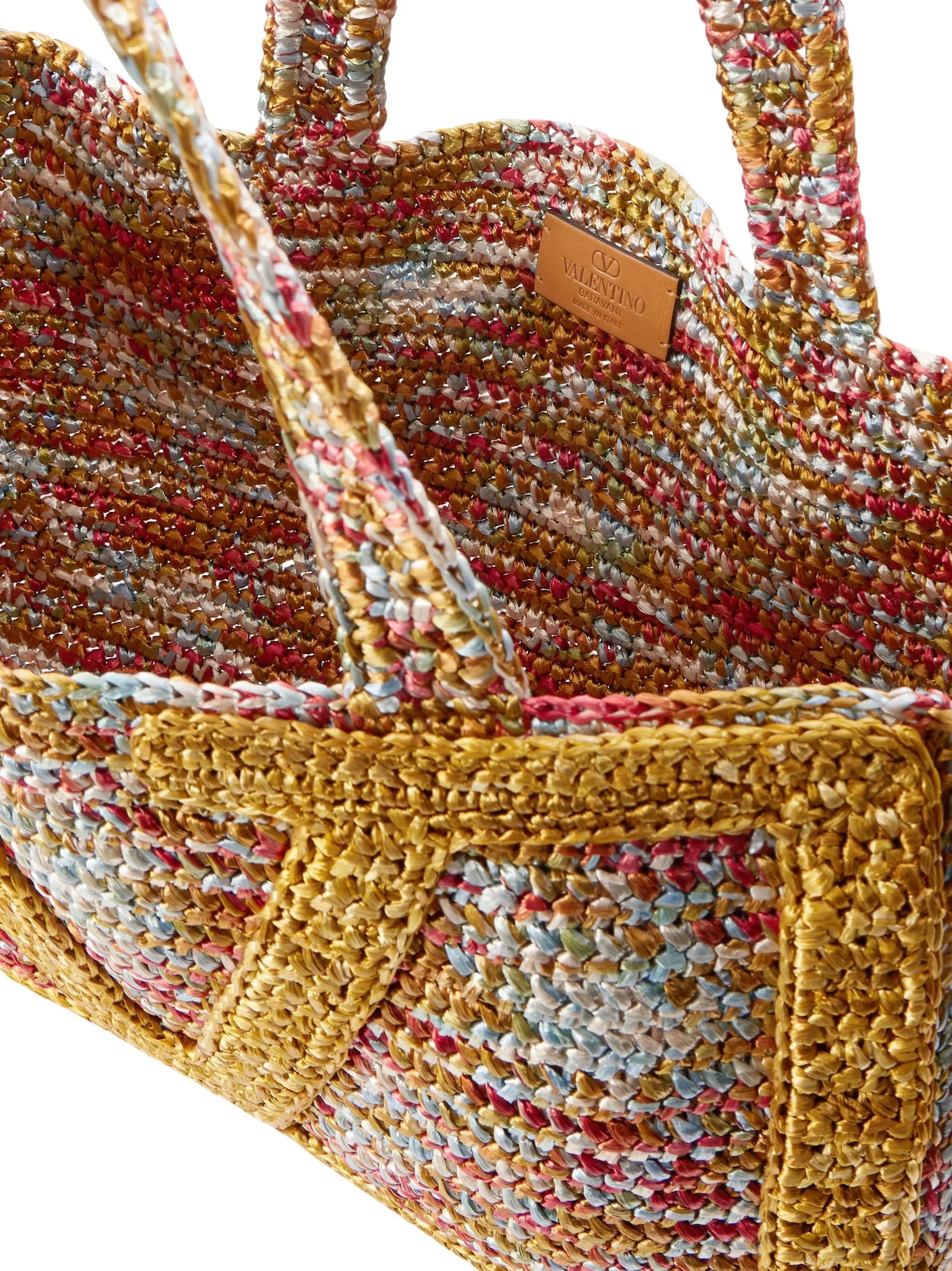 Valentino Garavani Viva Superstar Medium Shopping Bag in Raffia - Woman - Image 4