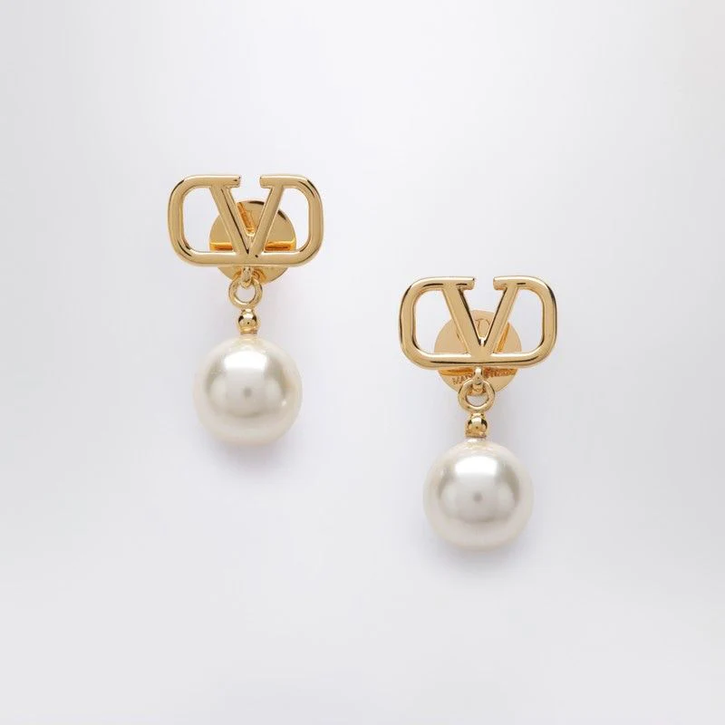 VALENTINO GARAVANI VLogo Signature Earrings with Swarovski® Pearls for Woman - Image 2