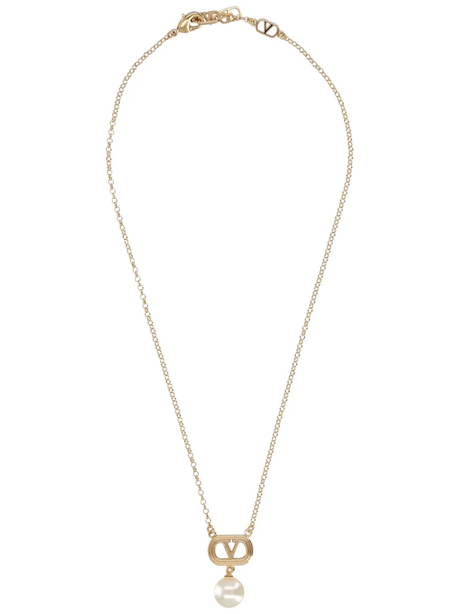 Valentino Garavani Women's Mini Bronze Necklace with Logo