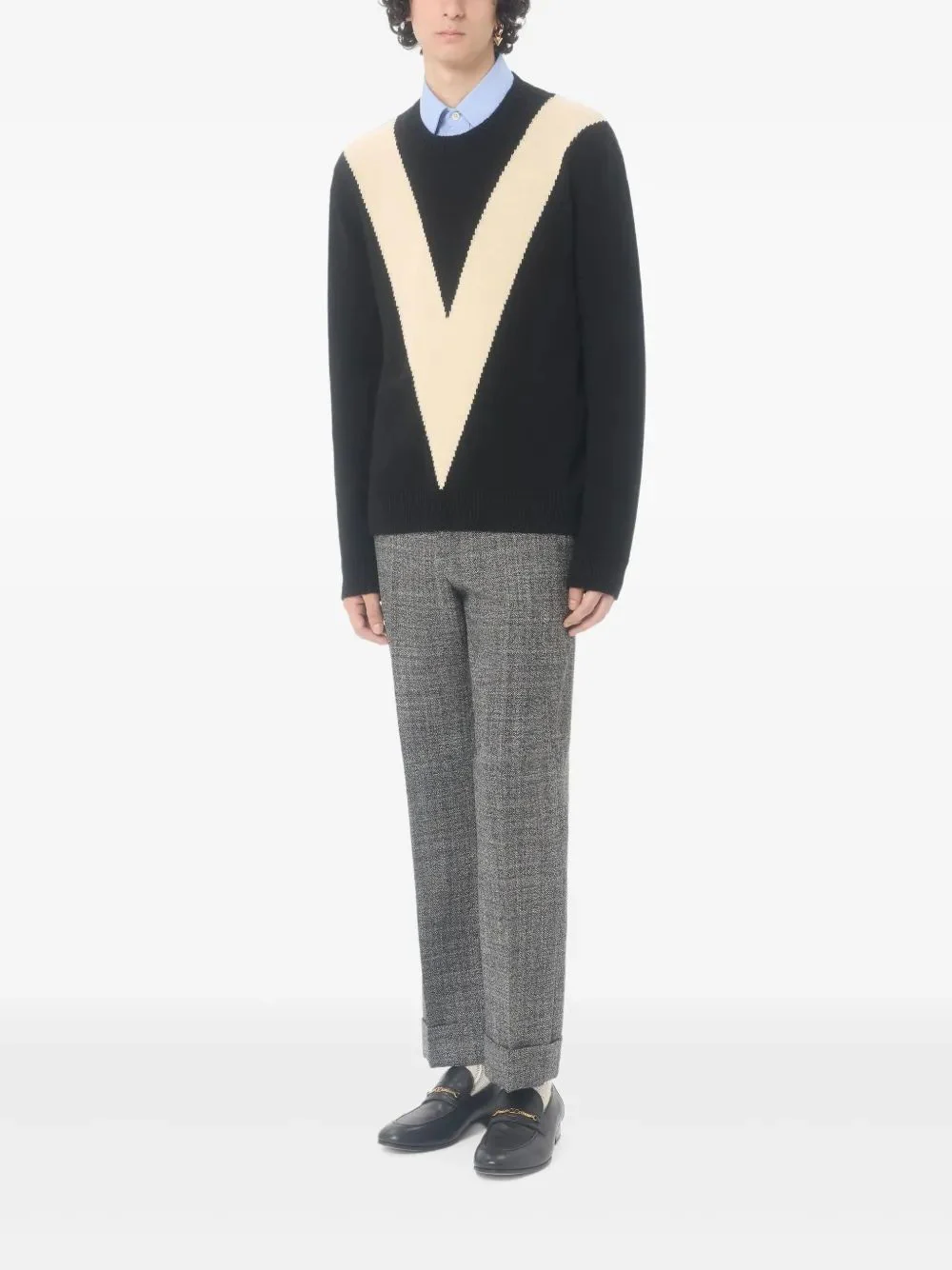 Valentino Men's Sweater with Crew Neck Design - Image 2