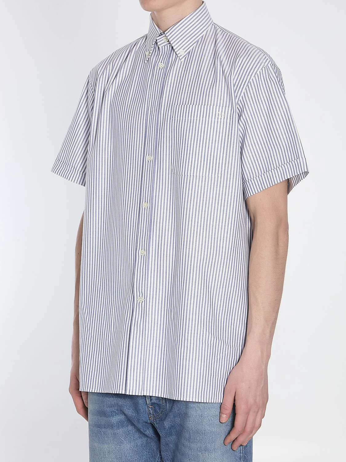 Valentino Short Sleeve Signature Logo Shirt for Men - Image 2