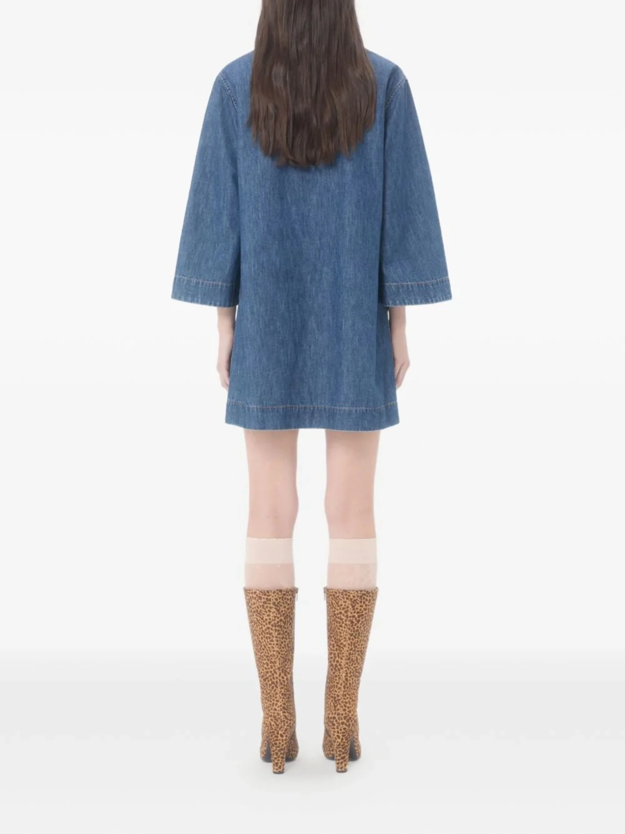 Valentino VLogo Signature Mini Dress with V-Neck and Pockets - Image 3