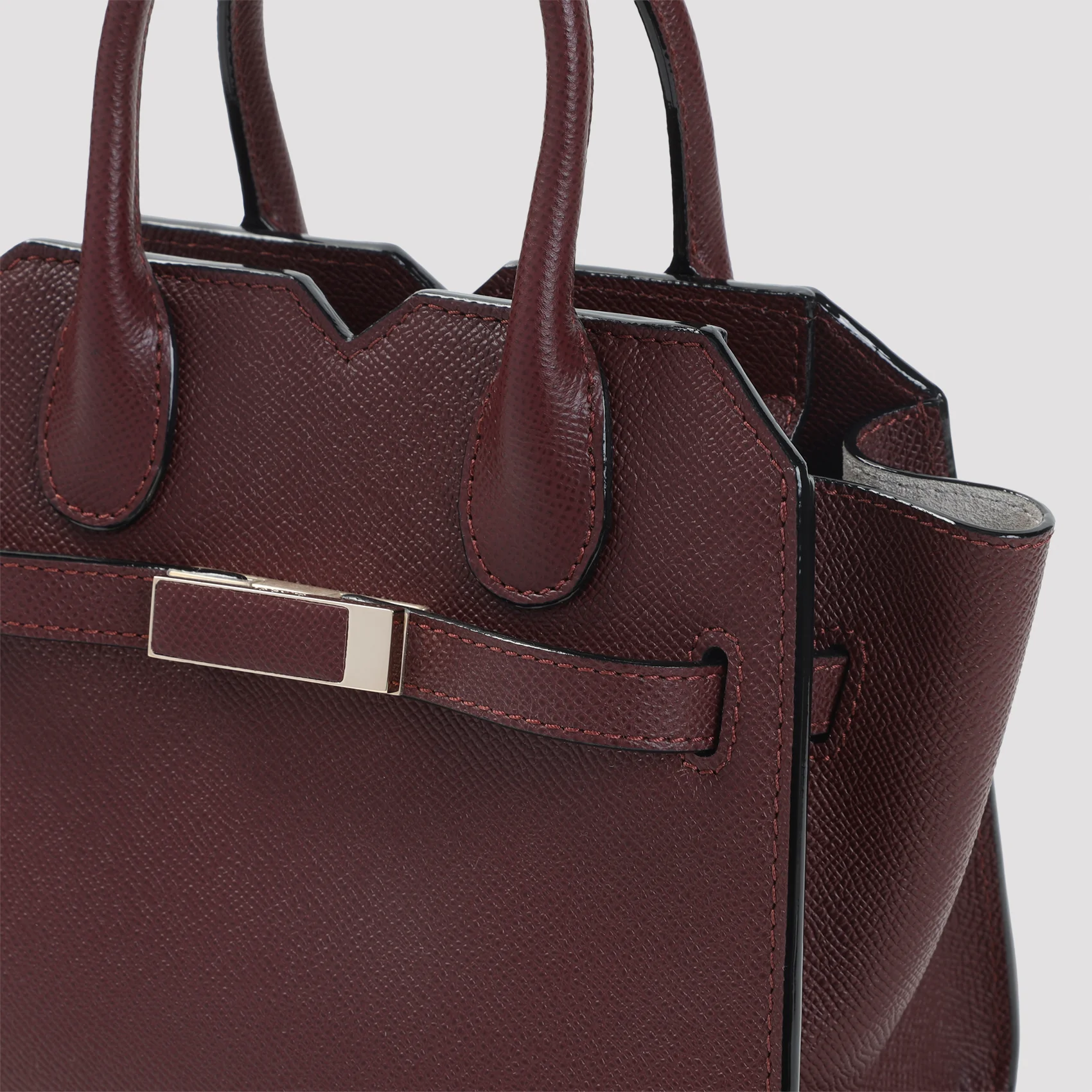 Valextra Mini Leather Handbag - 21cm x 17cm x 11.5cm - Image 5