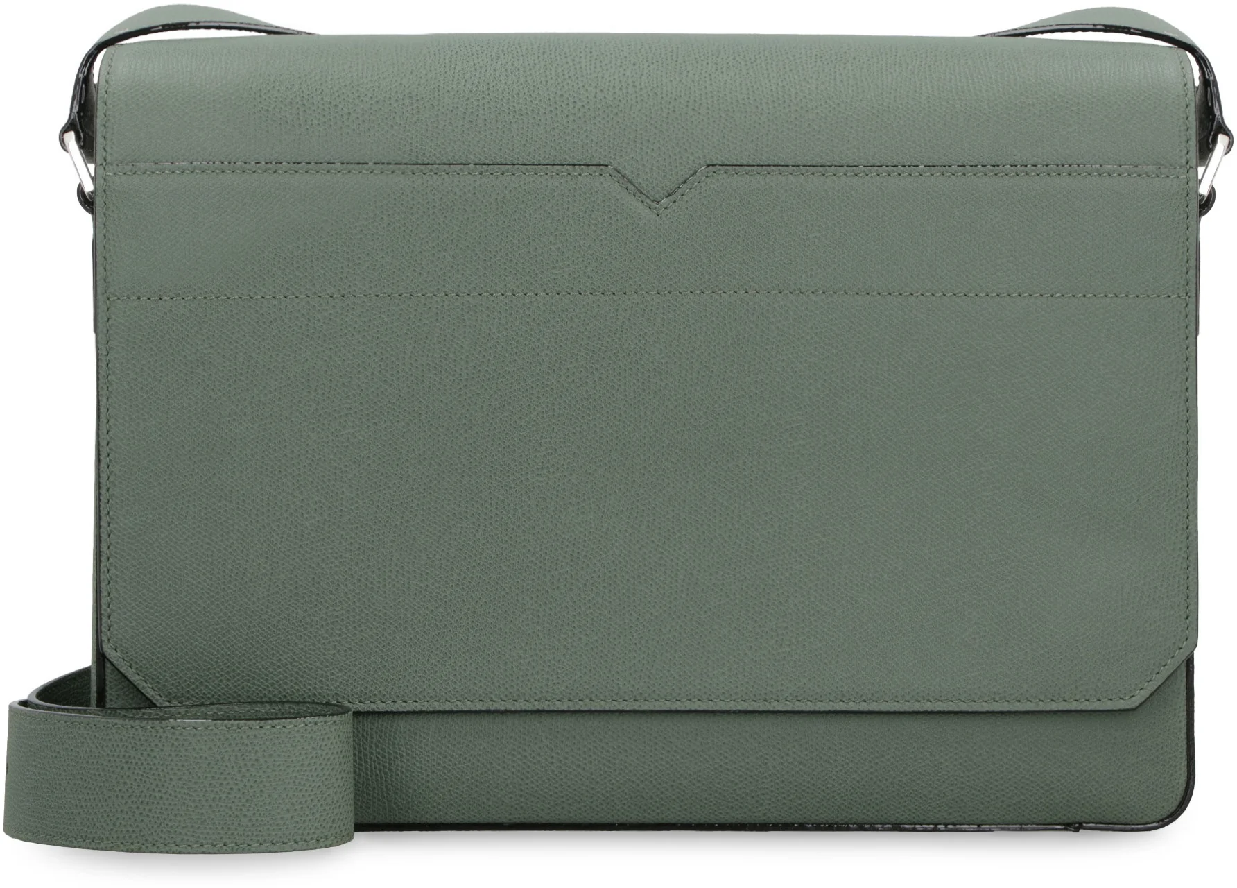 VALEXTRA V-Line Leather Messenger Bag - Image 2