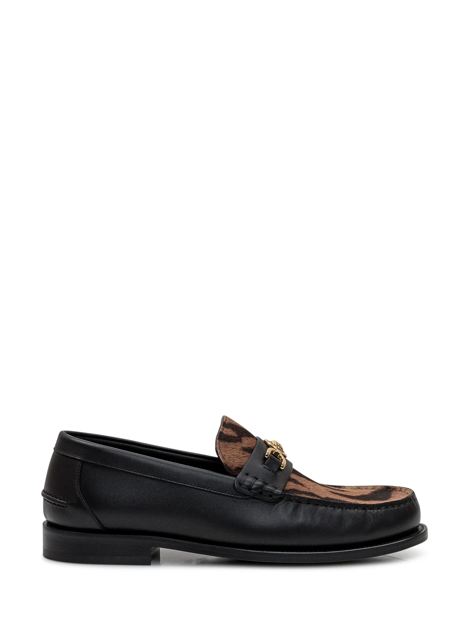 Versace Animal Print Leather Loafers