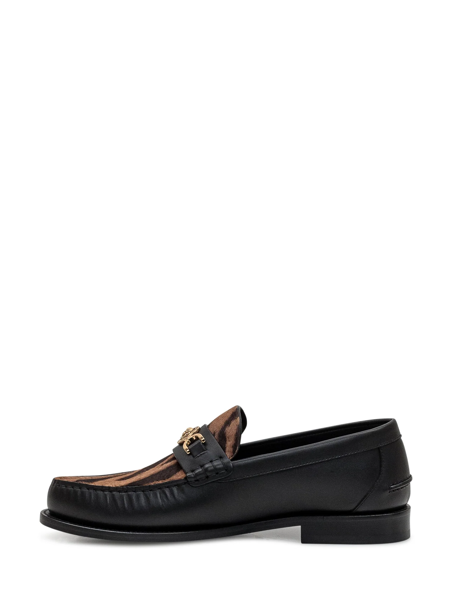 Versace Animal Print Leather Loafers - Image 4